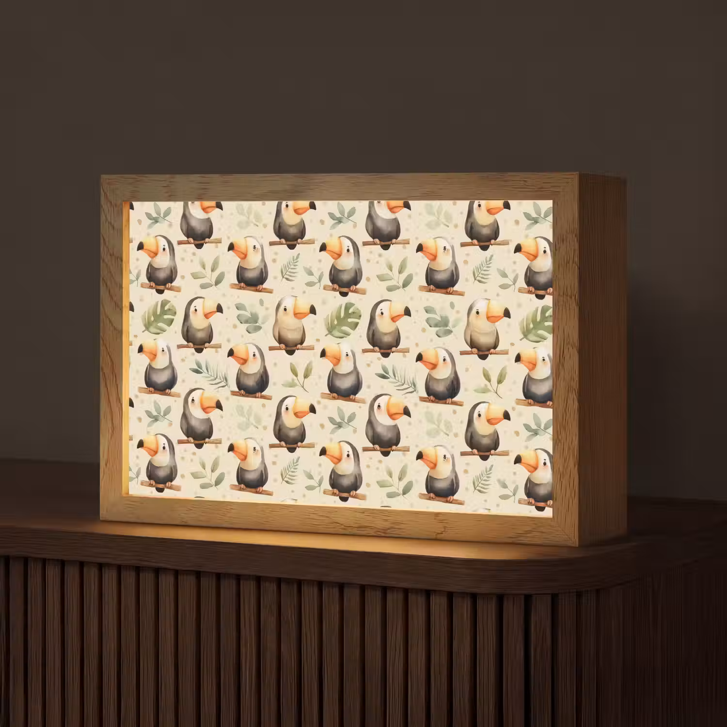 Toekans - Exotisch - Kleurrijk Light Box met kabel (Tafellamp) klein 924 -z3d_website