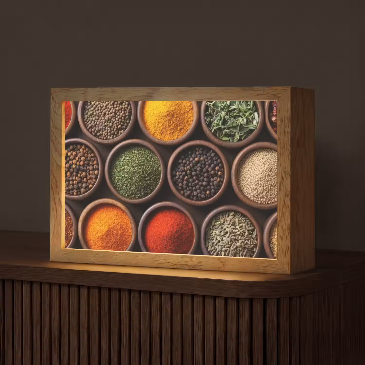 Bakjes - Hout - Kruiden - Kleurrijk Light Box met kabel (Tafellamp) klein -z3d_website