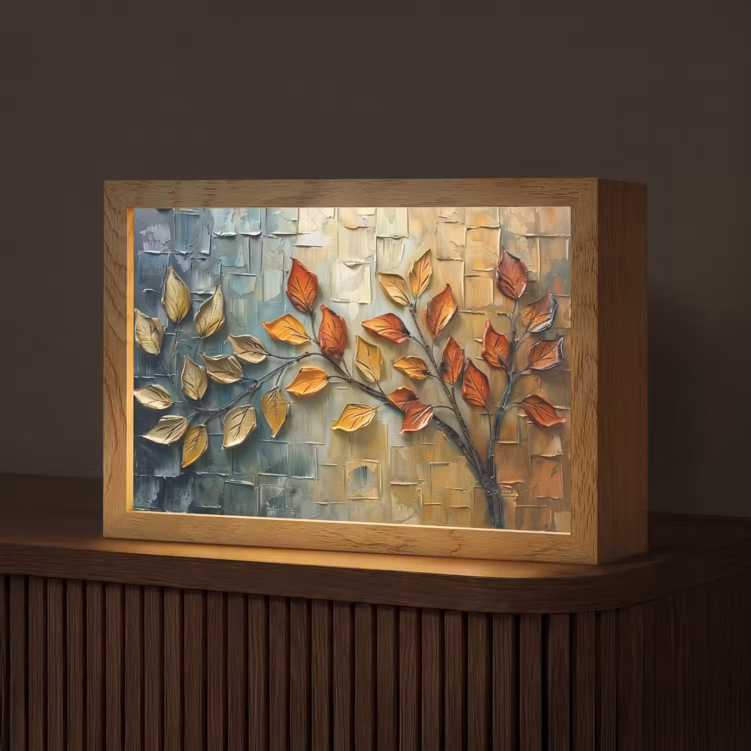 Boom - Abstract - Natuur - Kunst Light Box met kabel (Tafellamp) klein -z3d_website