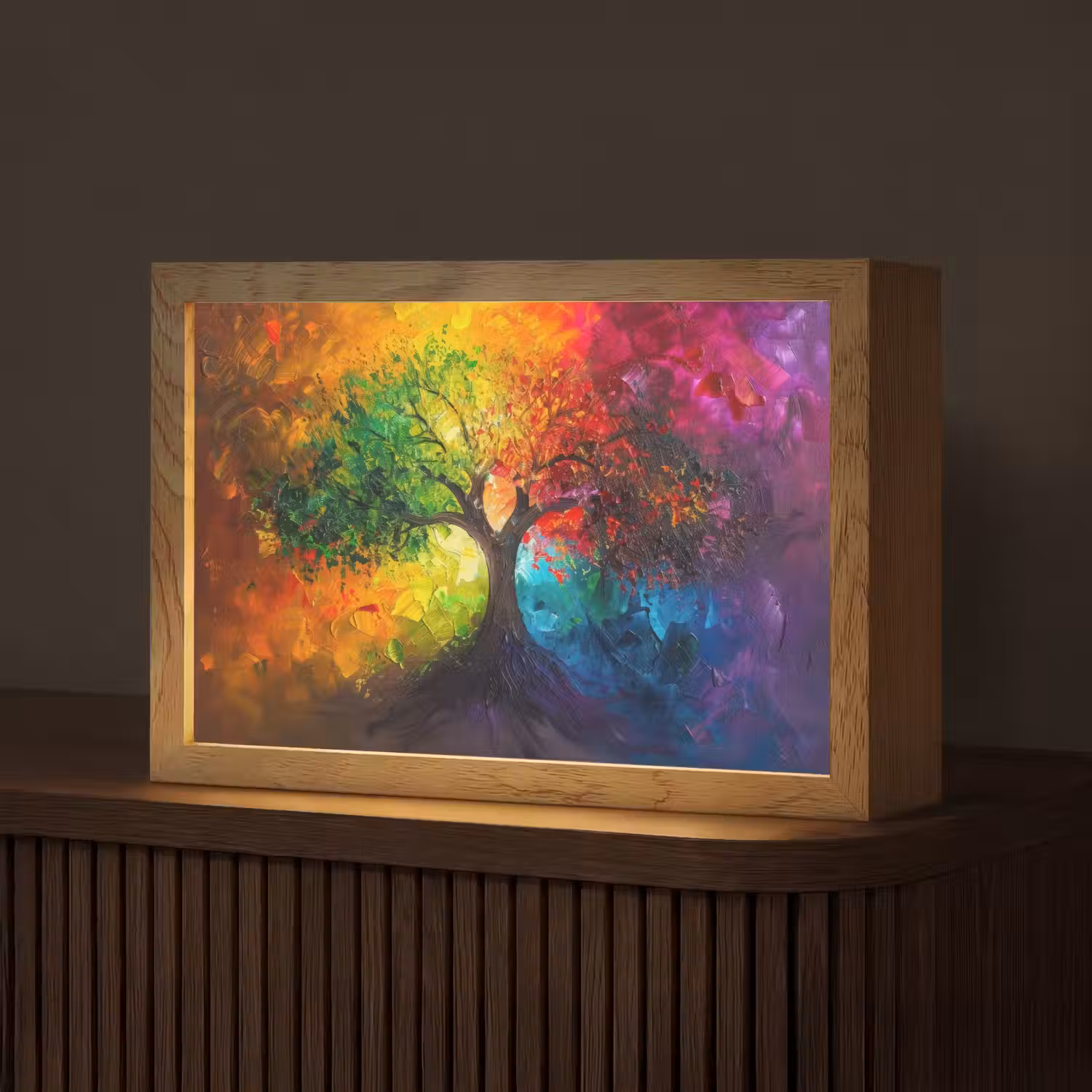 Boom - Kleurrijk - Modern - Abstract Light Box met kabel (Tafellamp) klein -z3d_website