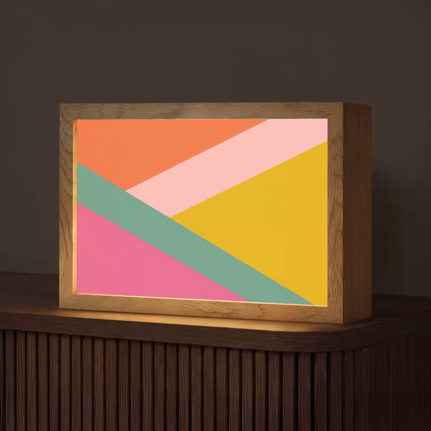 Driehoeken - Kleurrijk - Abstract Light Box met kabel (Tafellamp) klein -z3d_website