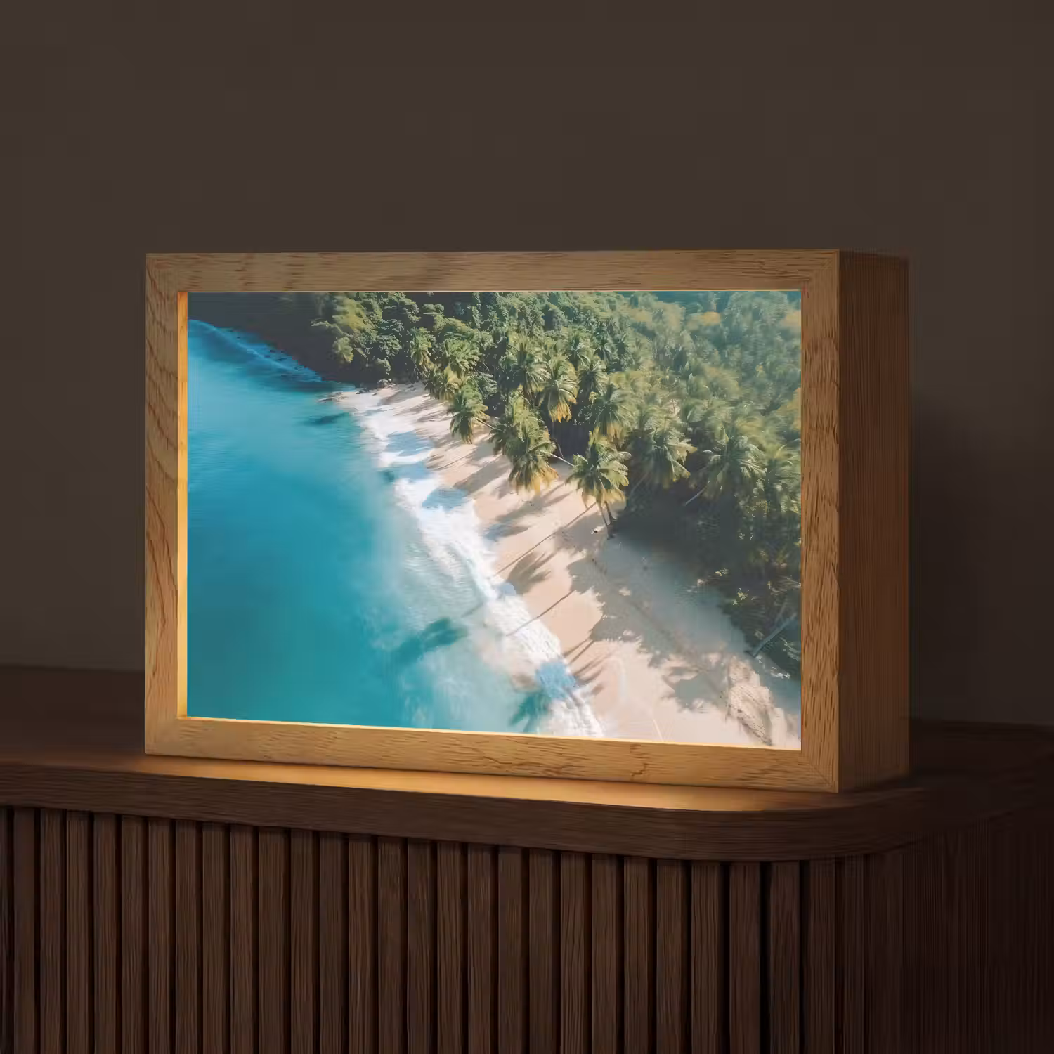 Tropisch - Strand - Water - Palmbomen Light Box met kabel (Tafellamp) klein -z3d_website
