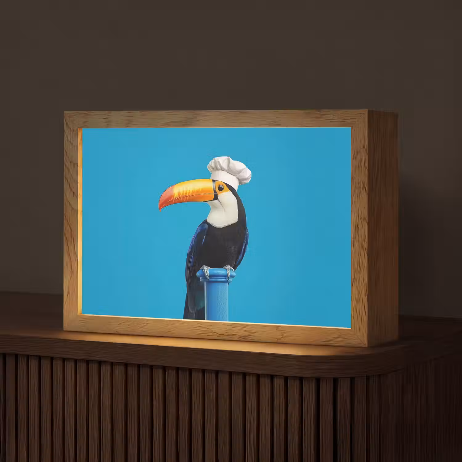 Tucan - Sokkel - Vogel - Koksmuts Light Box met kabel (Tafellamp) klein -z3d_website