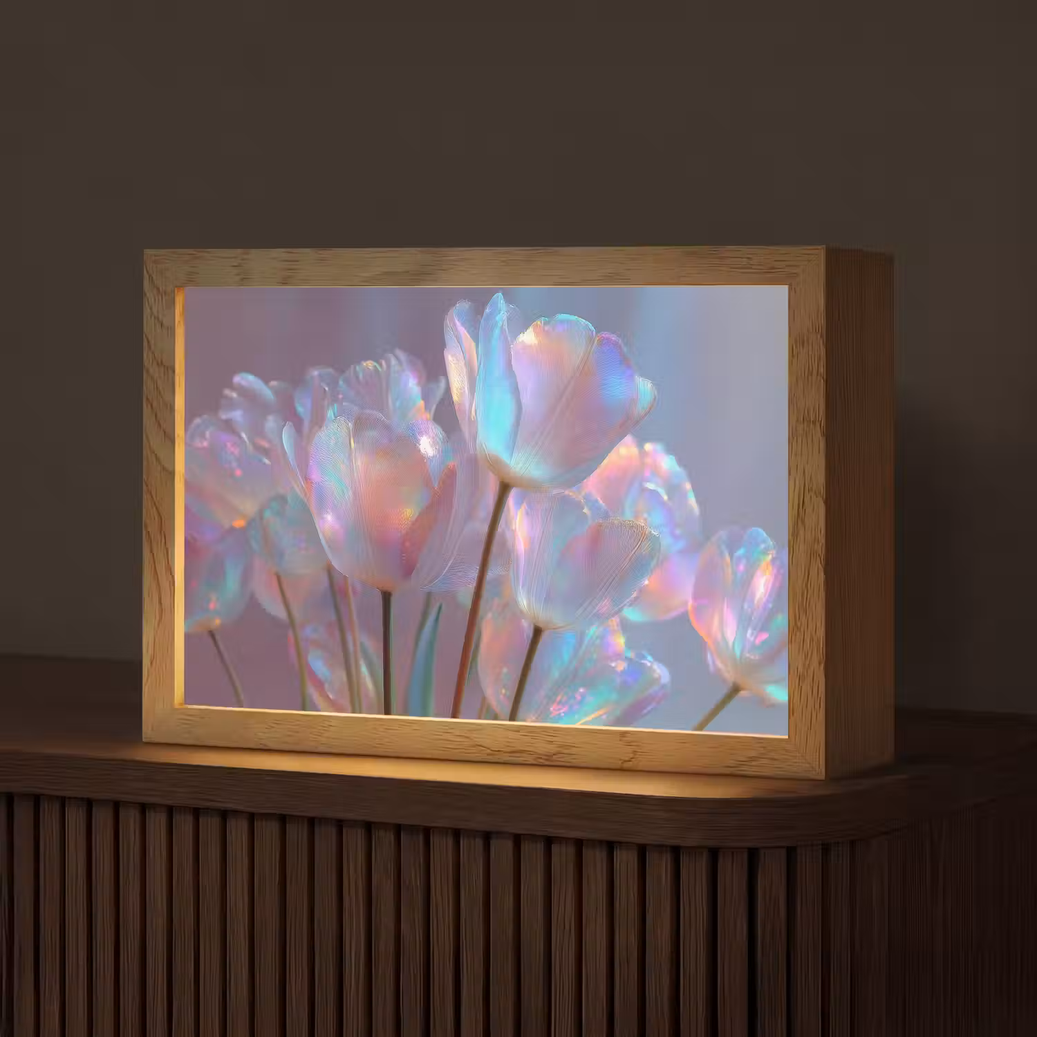 Tulpen - Glazen - Bloemblaadjes - Pasteltinten Light Box met kabel (Tafellamp) klein -z3d_website