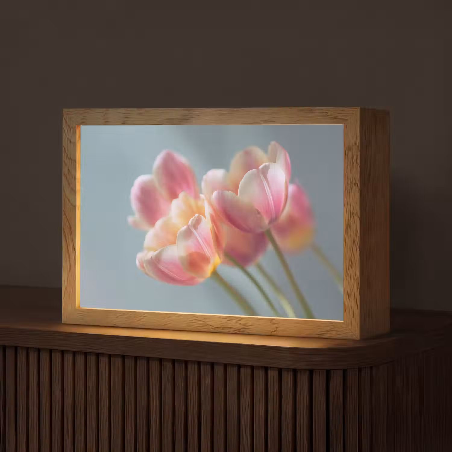 Tulpen - Roze - Stelen Light Box met kabel (Tafellamp) klein -z3d_website