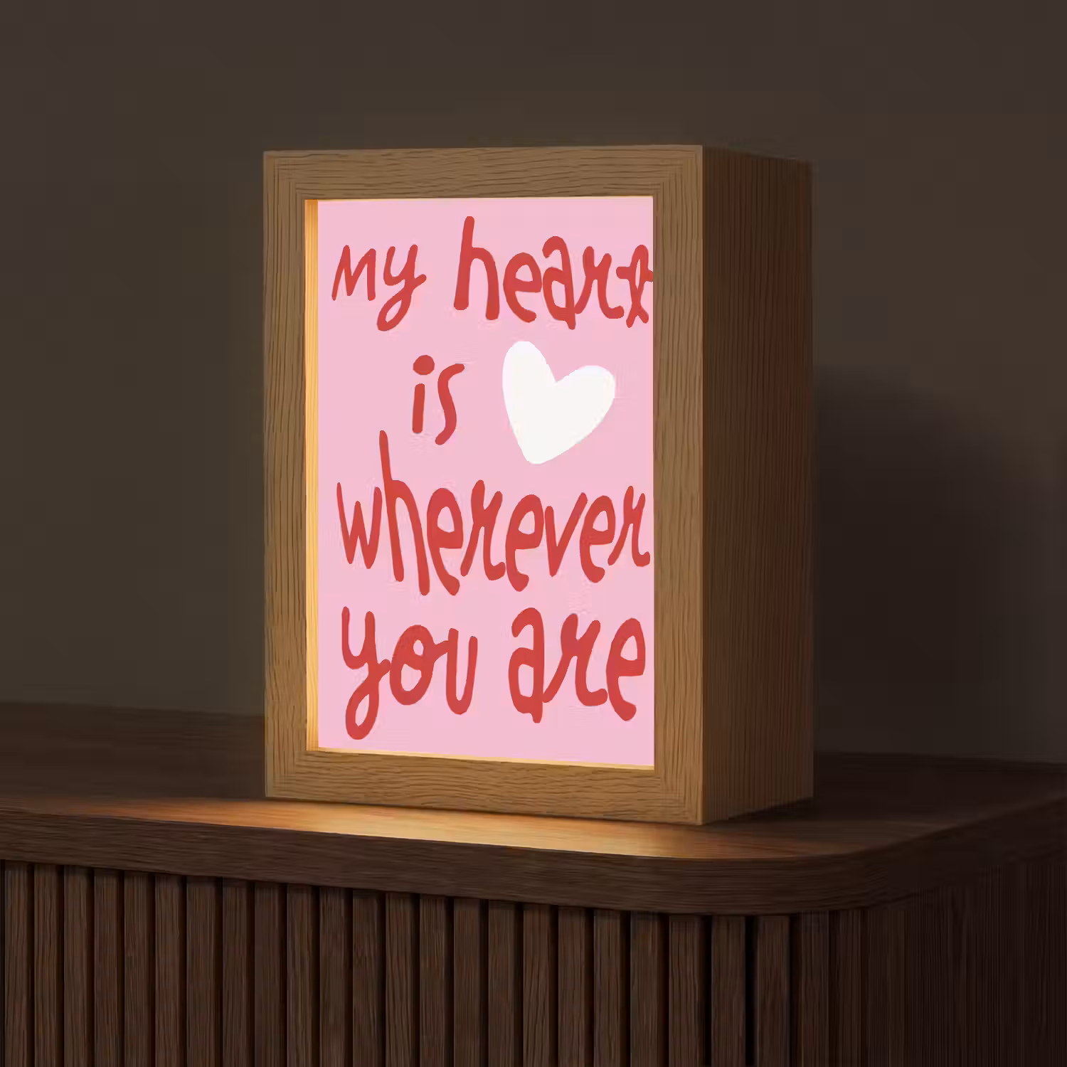 Valentijn - Hart - Liefde - Roze Light Box met kabel (Tafellamp) klein -z3d_website
