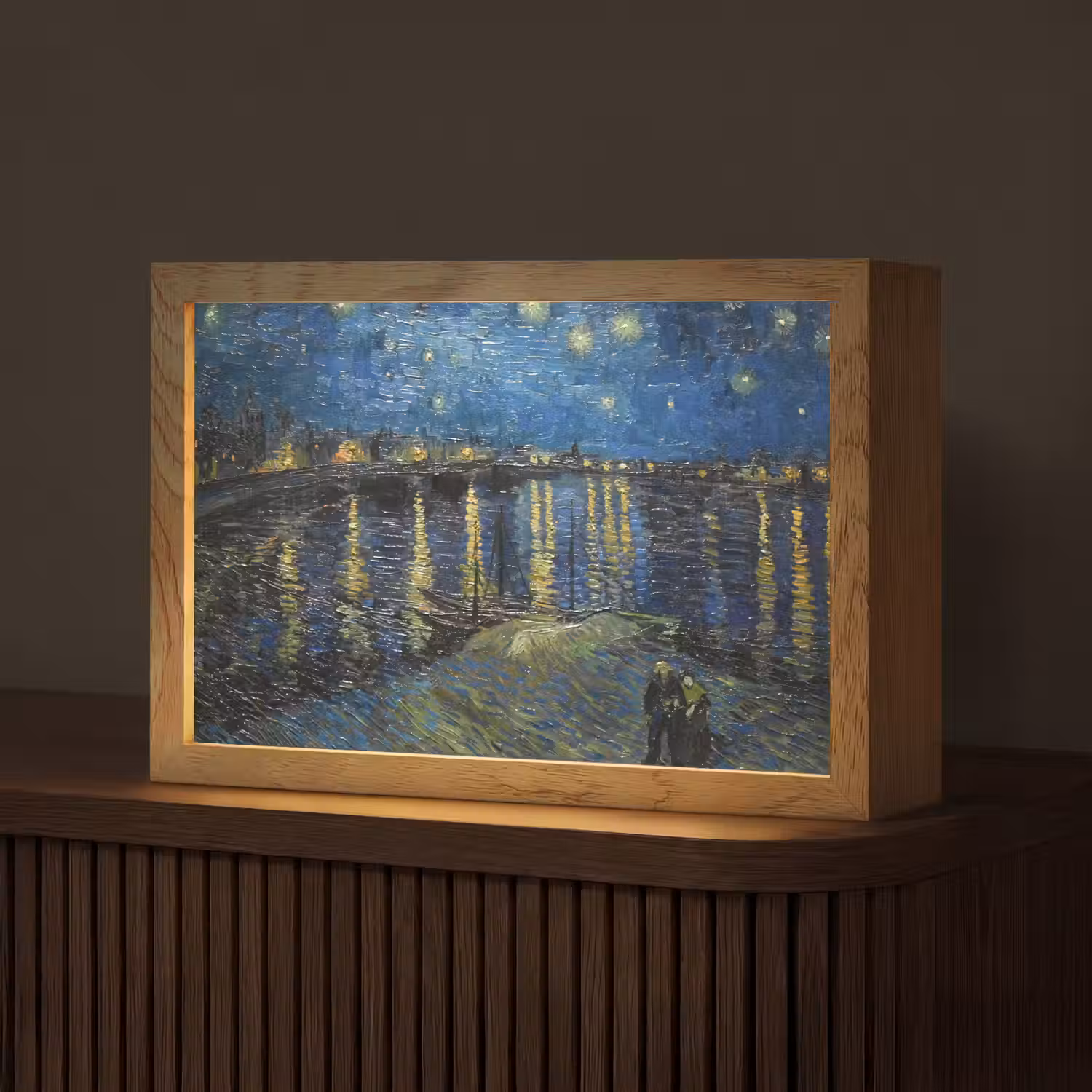 Van Gogh - Brug - Oude meesters Light Box met kabel (Tafellamp) klein -z3d_website