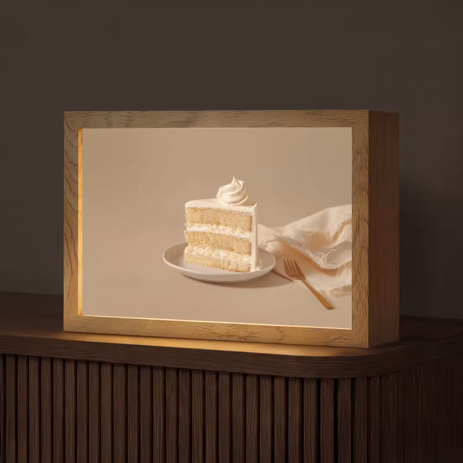 Vanilletaart - Cake - Romig Light Box met kabel (Tafellamp) klein -z3d_website