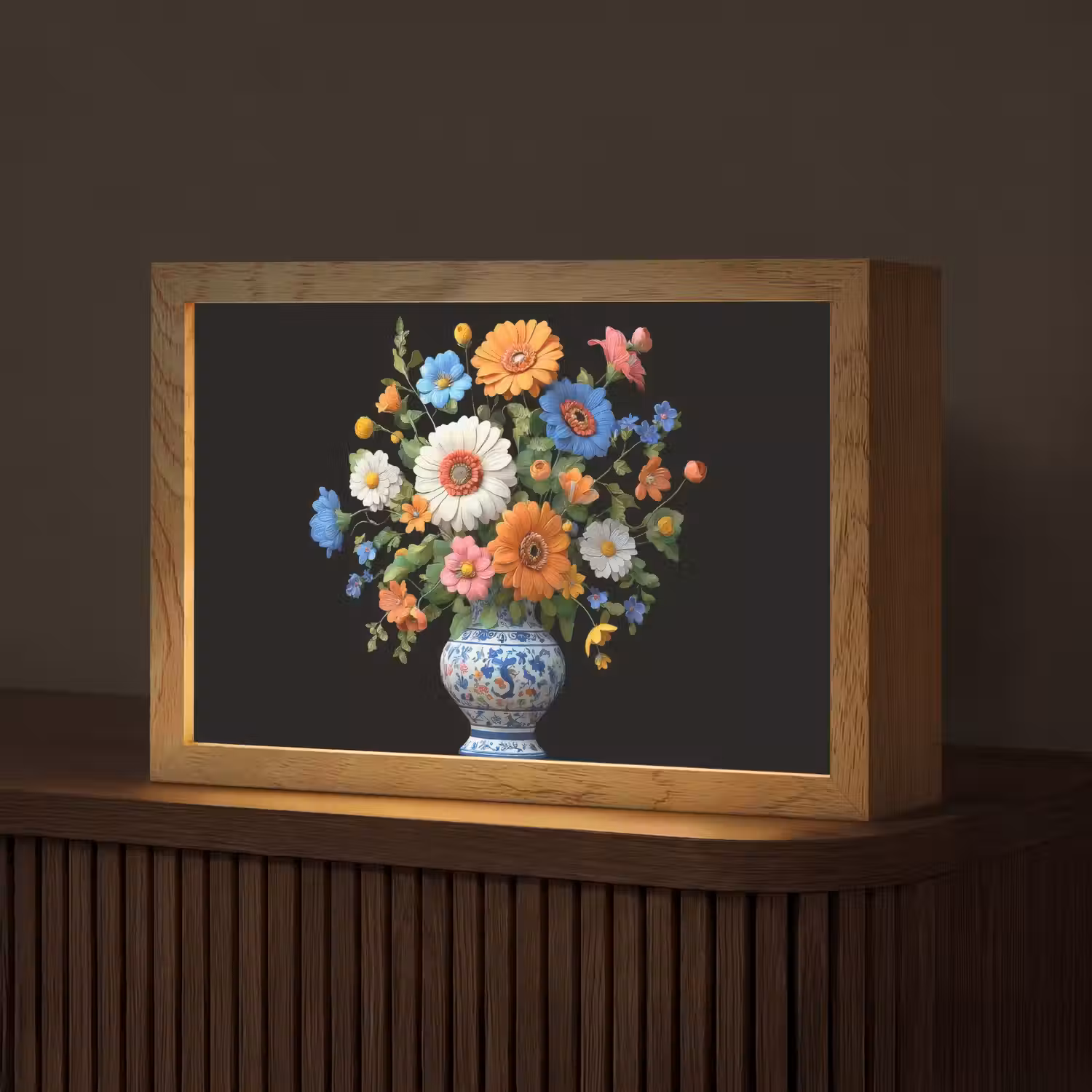Vaas - Boeket - Bloemen - Kleur Light Box met kabel (Tafellamp) klein -z3d_website