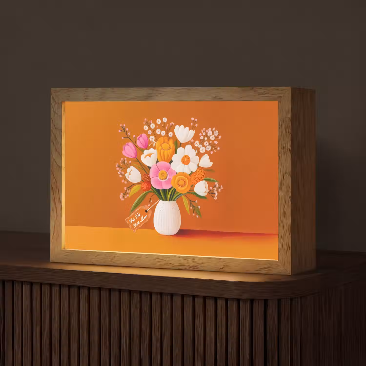Vaas - Bloemen - Oranje Light Box met kabel (Tafellamp) klein -z3d_website