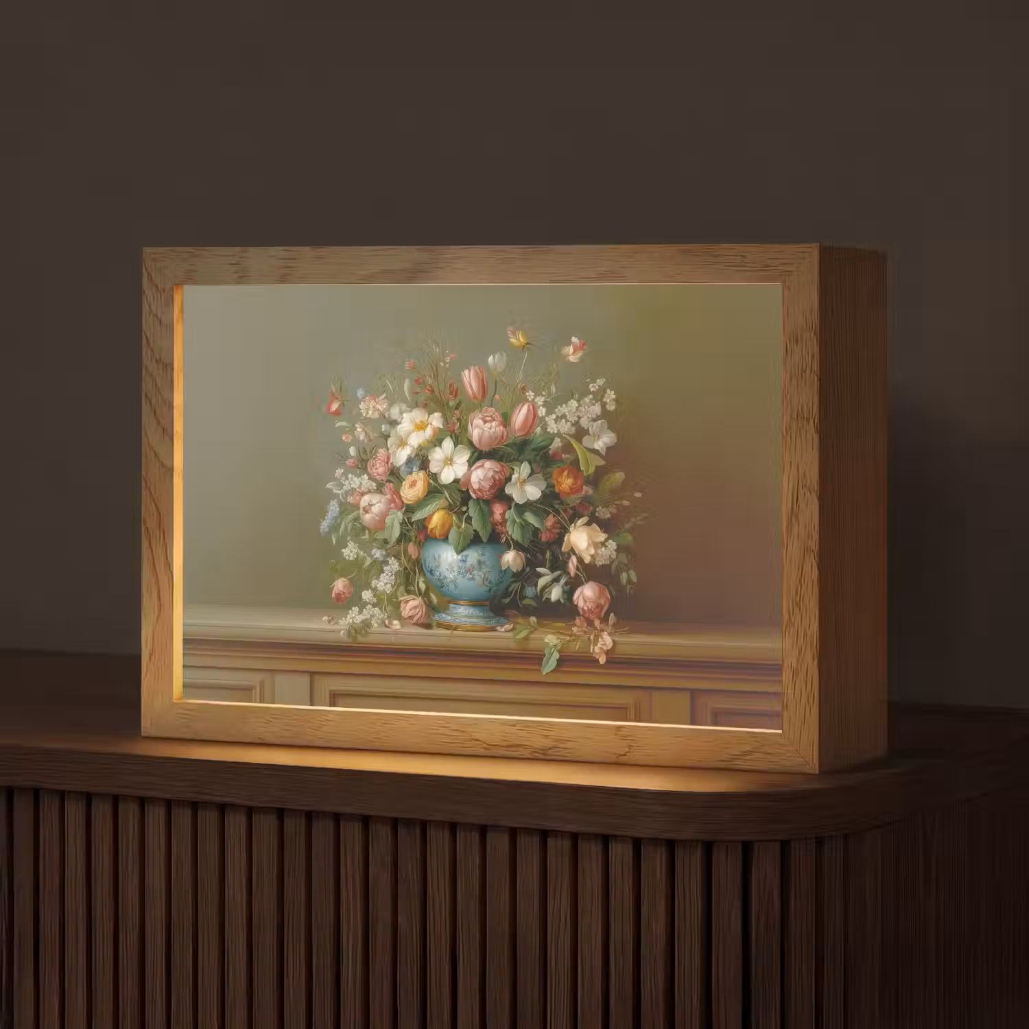 Vaas - Pastel - Kleuren - Bloemen Light Box met kabel (Tafellamp) klein -z3d_website