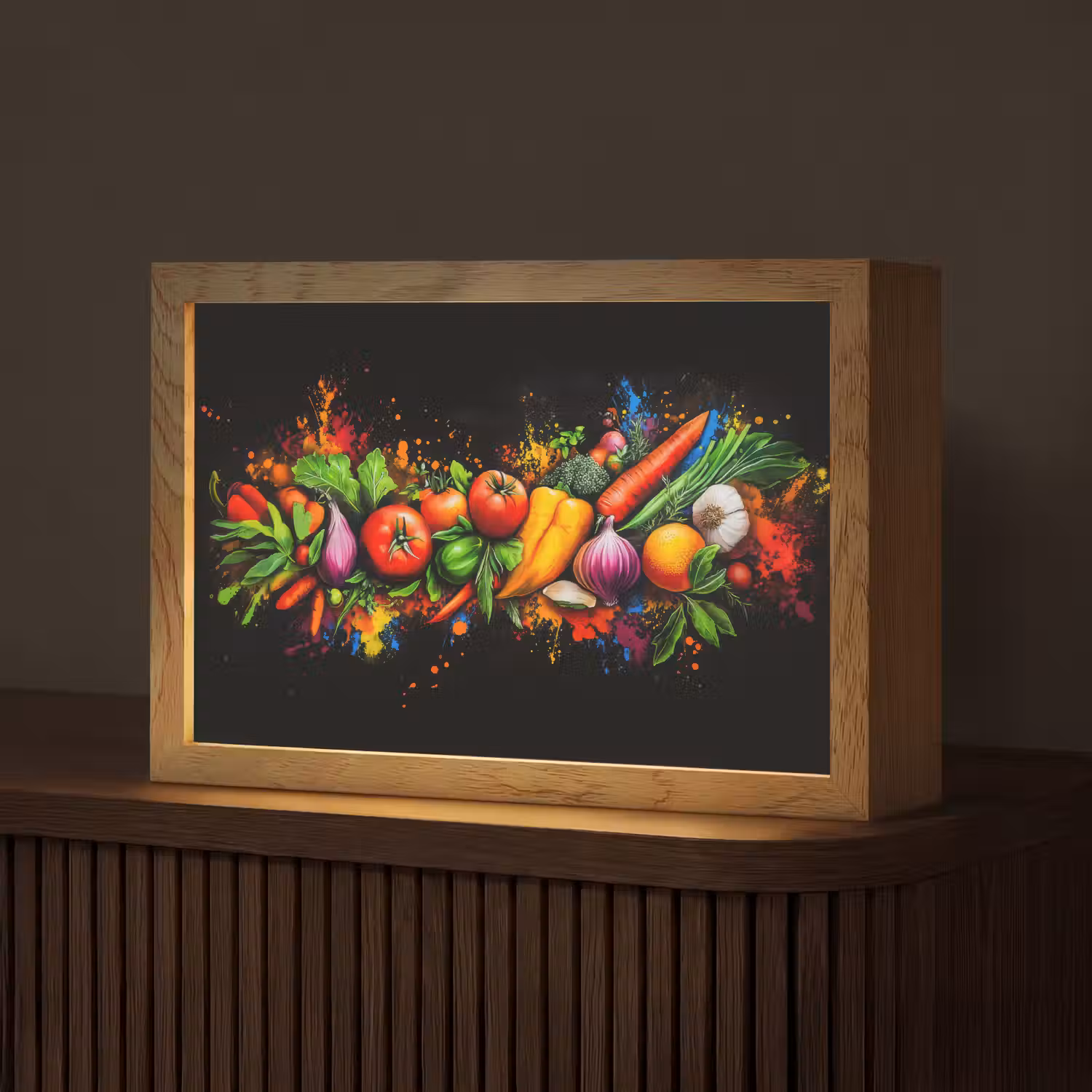 Groente - Eten - Kruiden - Graffiti - Koken Light Box met kabel (Tafellamp) klein -z3d_website