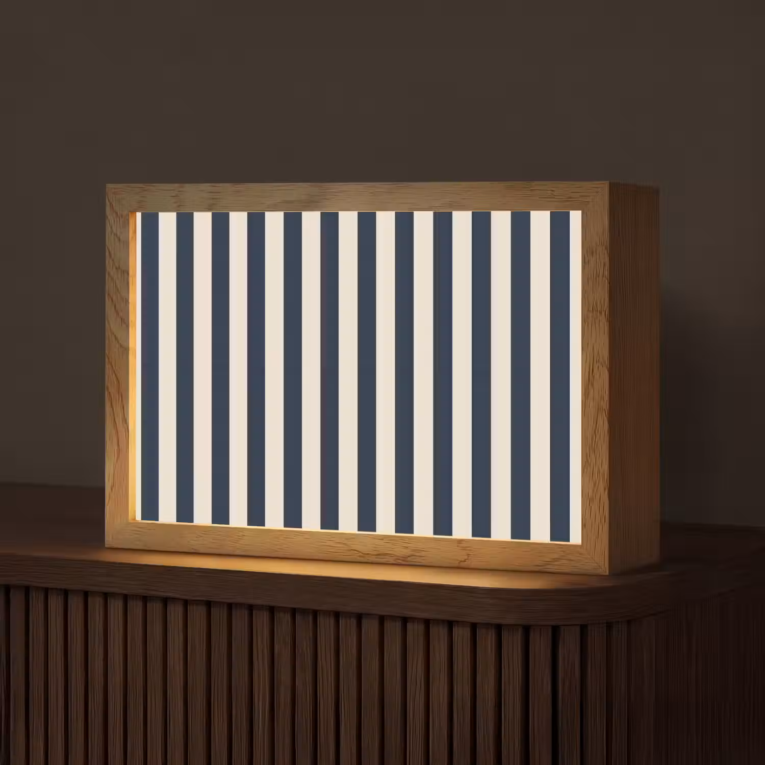 Verticale strepen - Blauw - Crème Light Box met kabel (Tafellamp) klein 924 -z3d_website