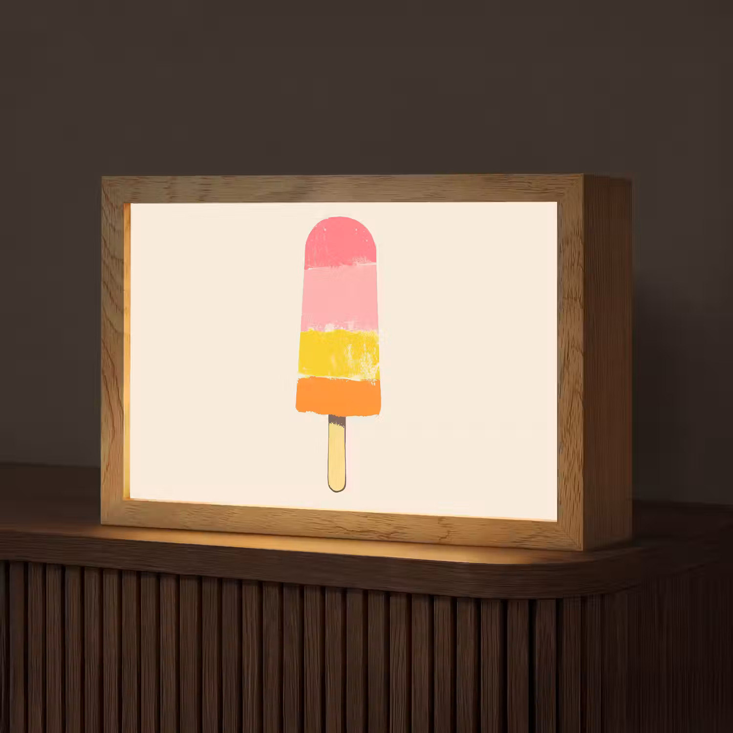 Waterijsje - Retro - Stokje - Roze Light Box met kabel (Tafellamp) klein -z3d_website