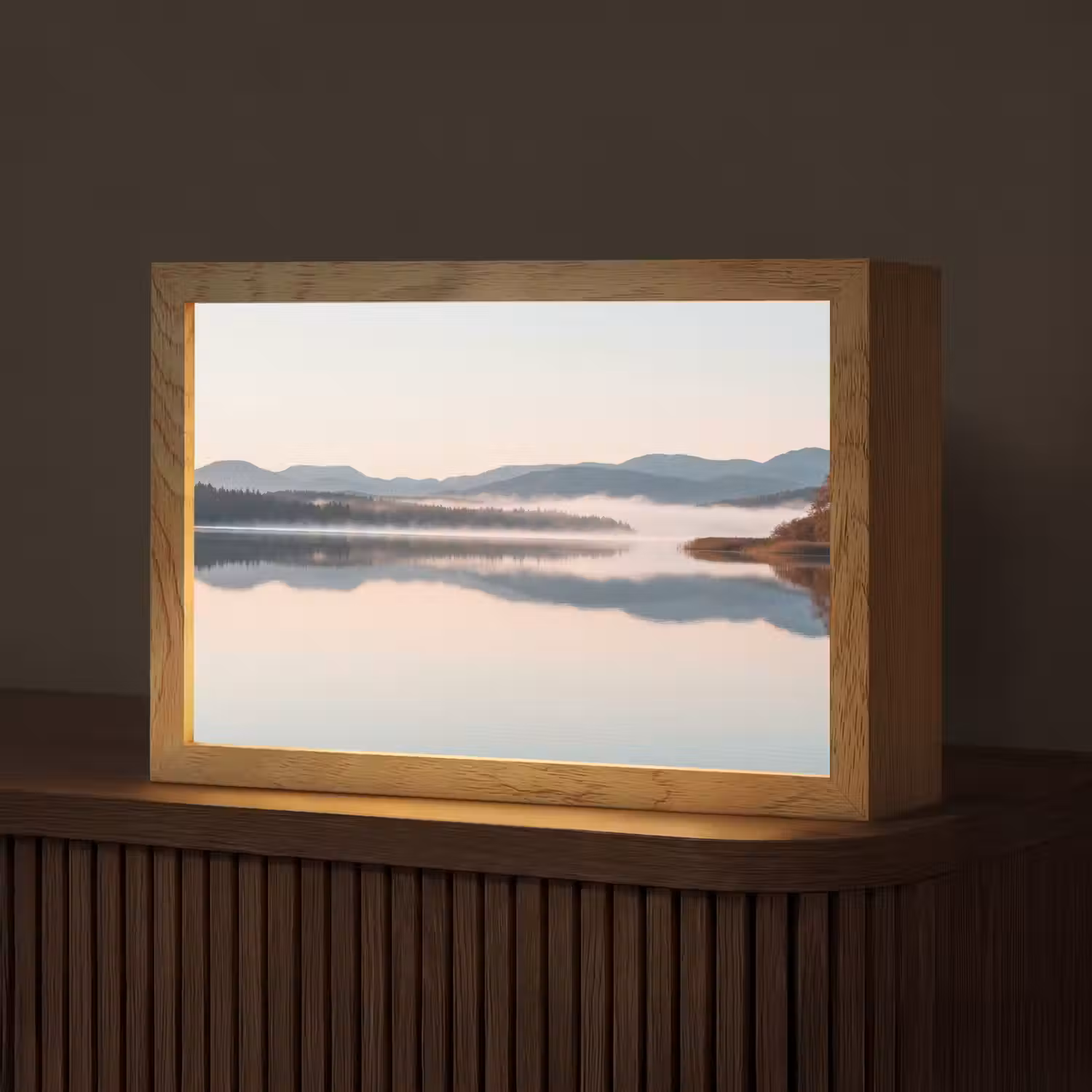 Water - Bomen - Mistlaag Light Box met kabel (Tafellamp) klein -z3d_website