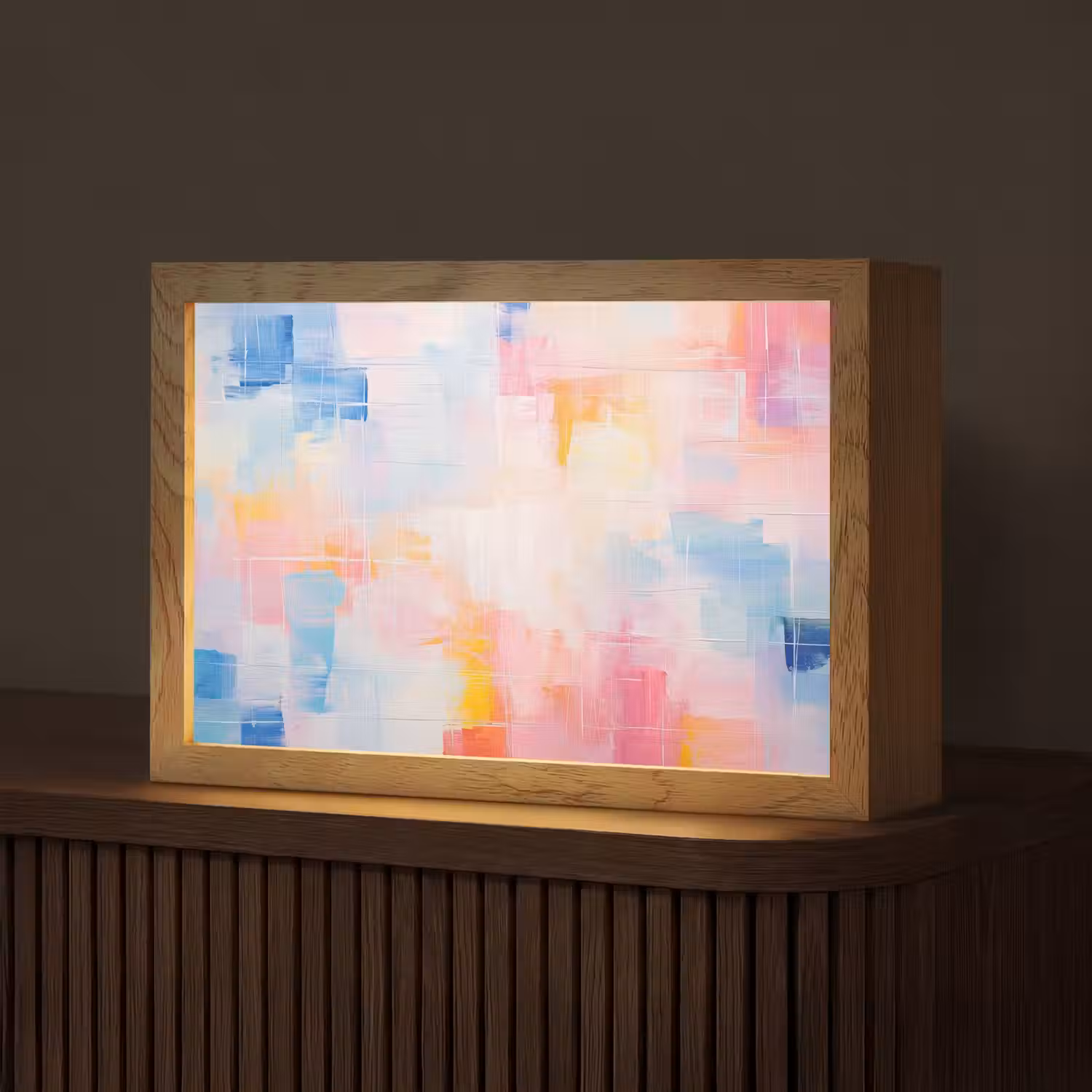 Aquarel - Pastel - Abstract - Kunst Light Box met kabel (Tafellamp) klein -z3d_website