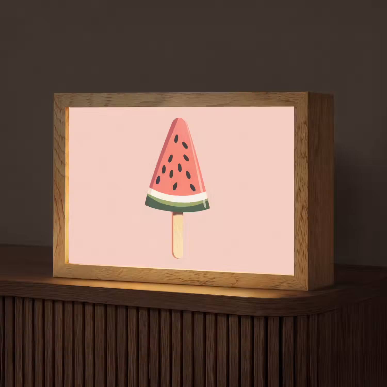 Watermeloen - Ijsje - Pitjes - Rood Light Box met kabel (Tafellamp) klein -z3d_website