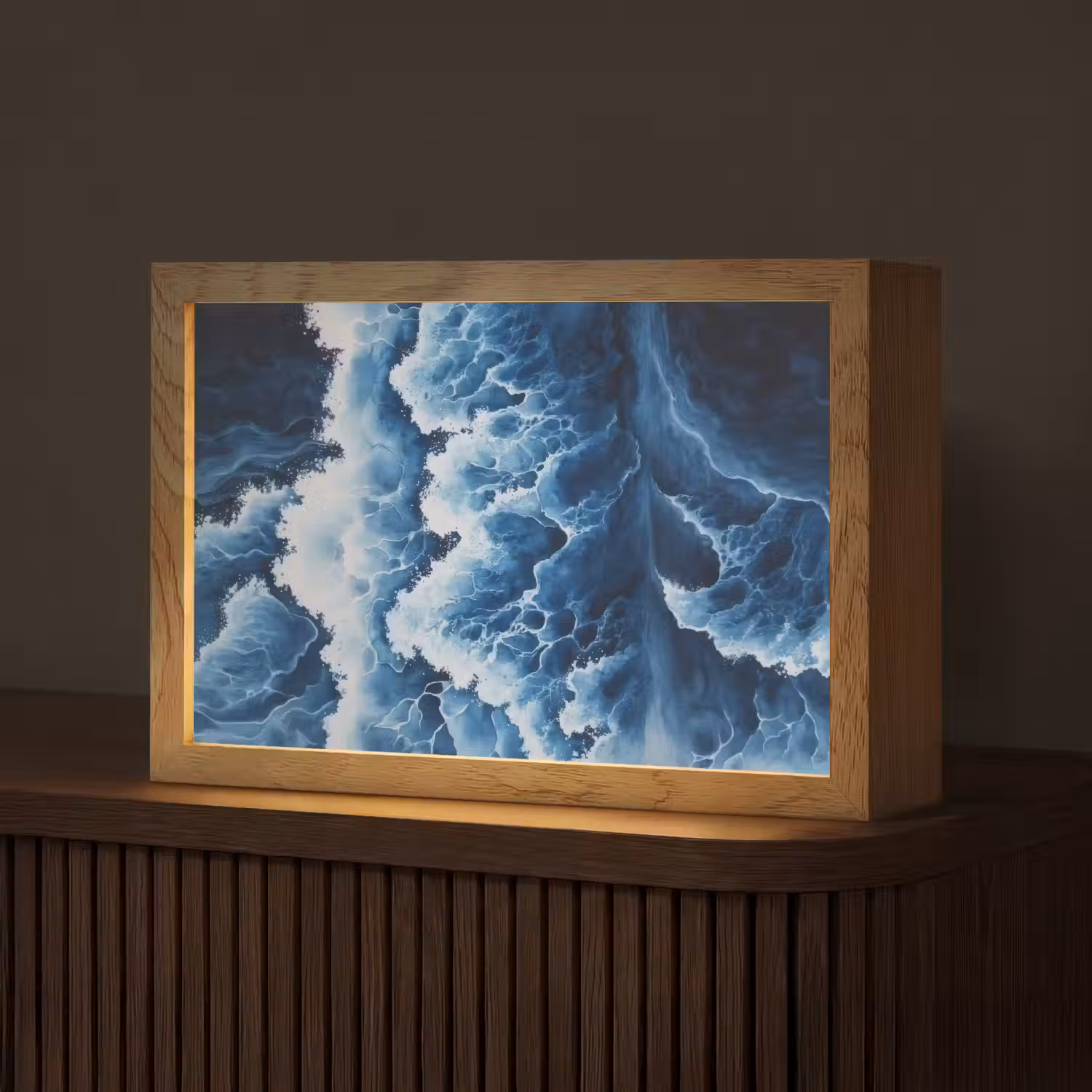 Golven - Blauw - Schuim Light Box met kabel (Tafellamp) klein -z3d_website