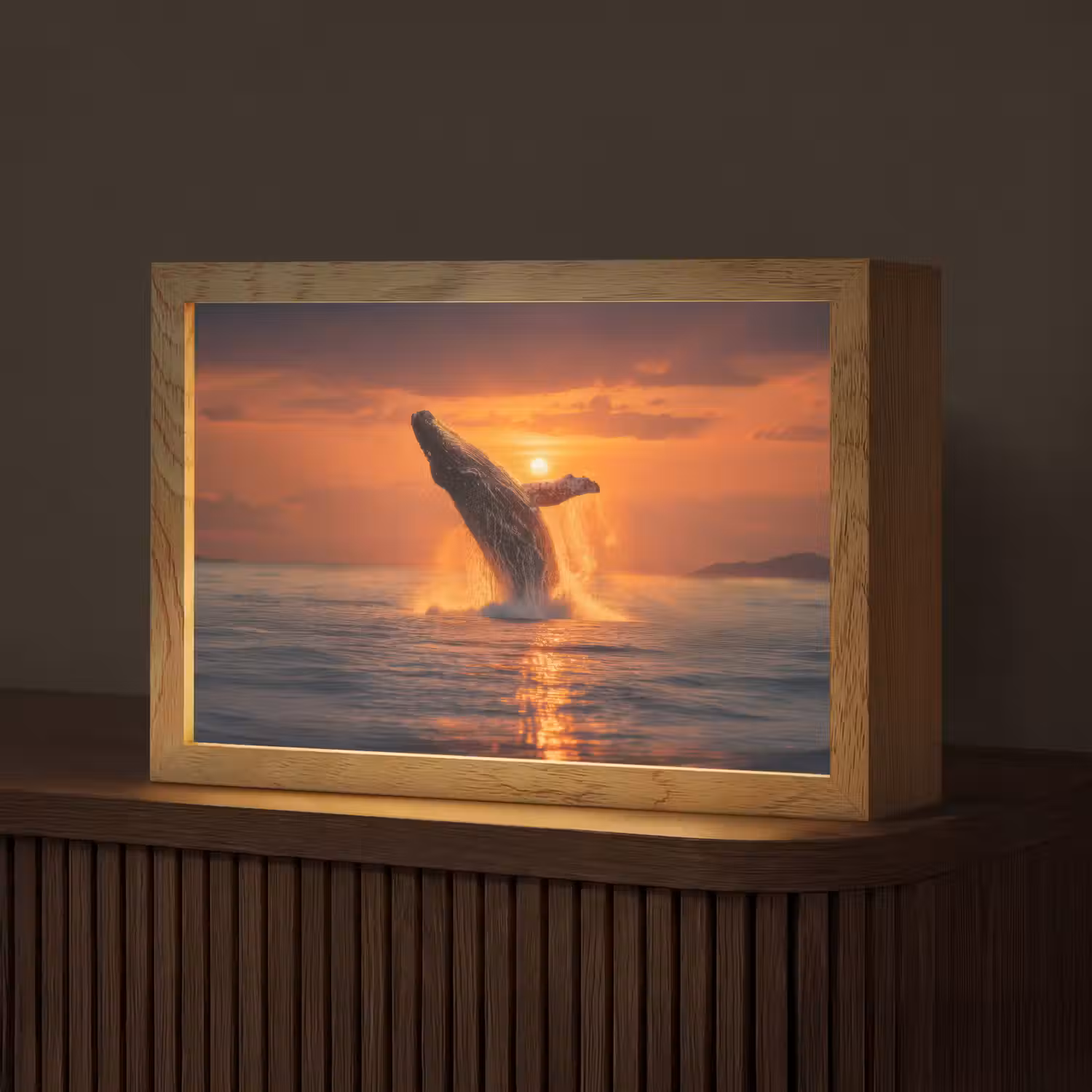 Walvis - Zon - Zee Light Box met kabel (Tafellamp) klein -z3d_website