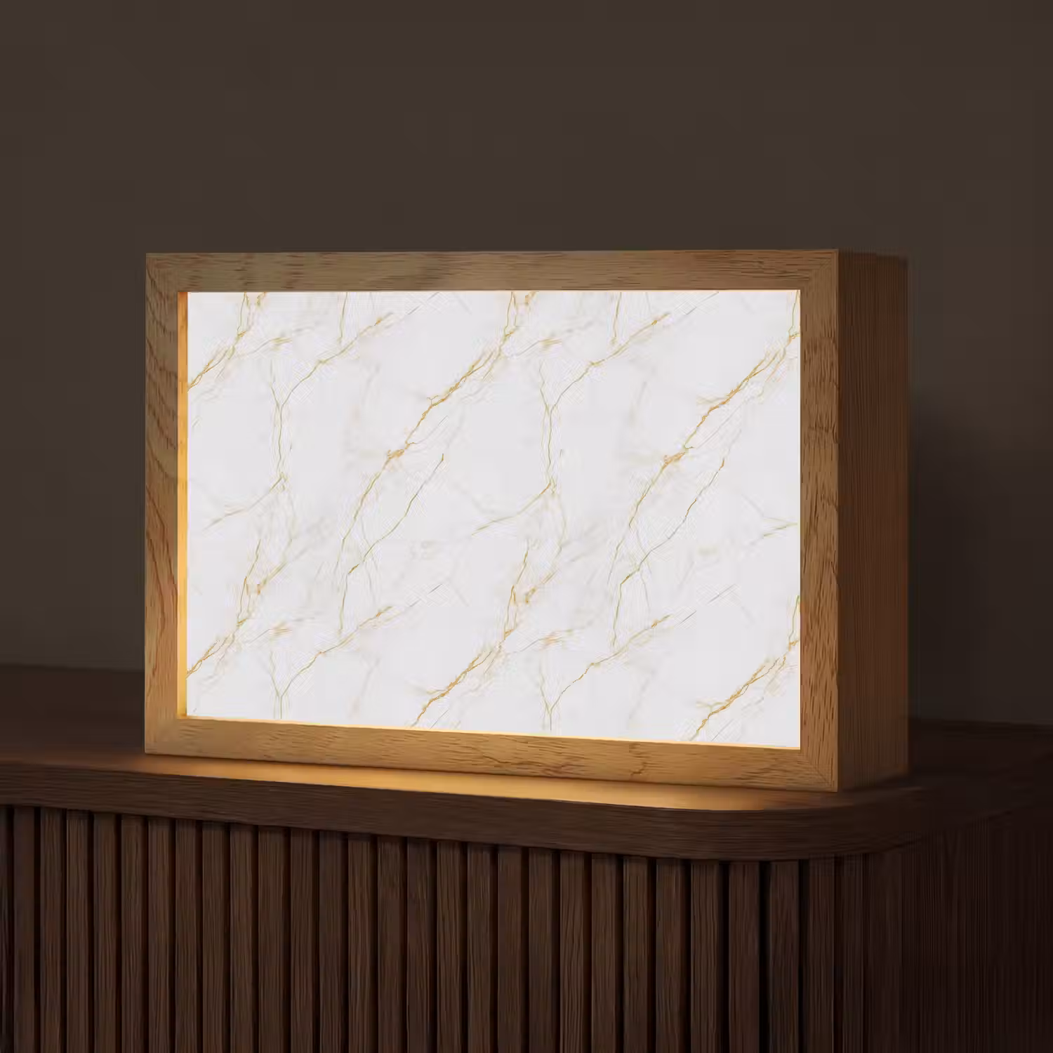Wit - Marmer - Goud - Luxueus Light Box met kabel (Tafellamp) klein 924 -z3d_website