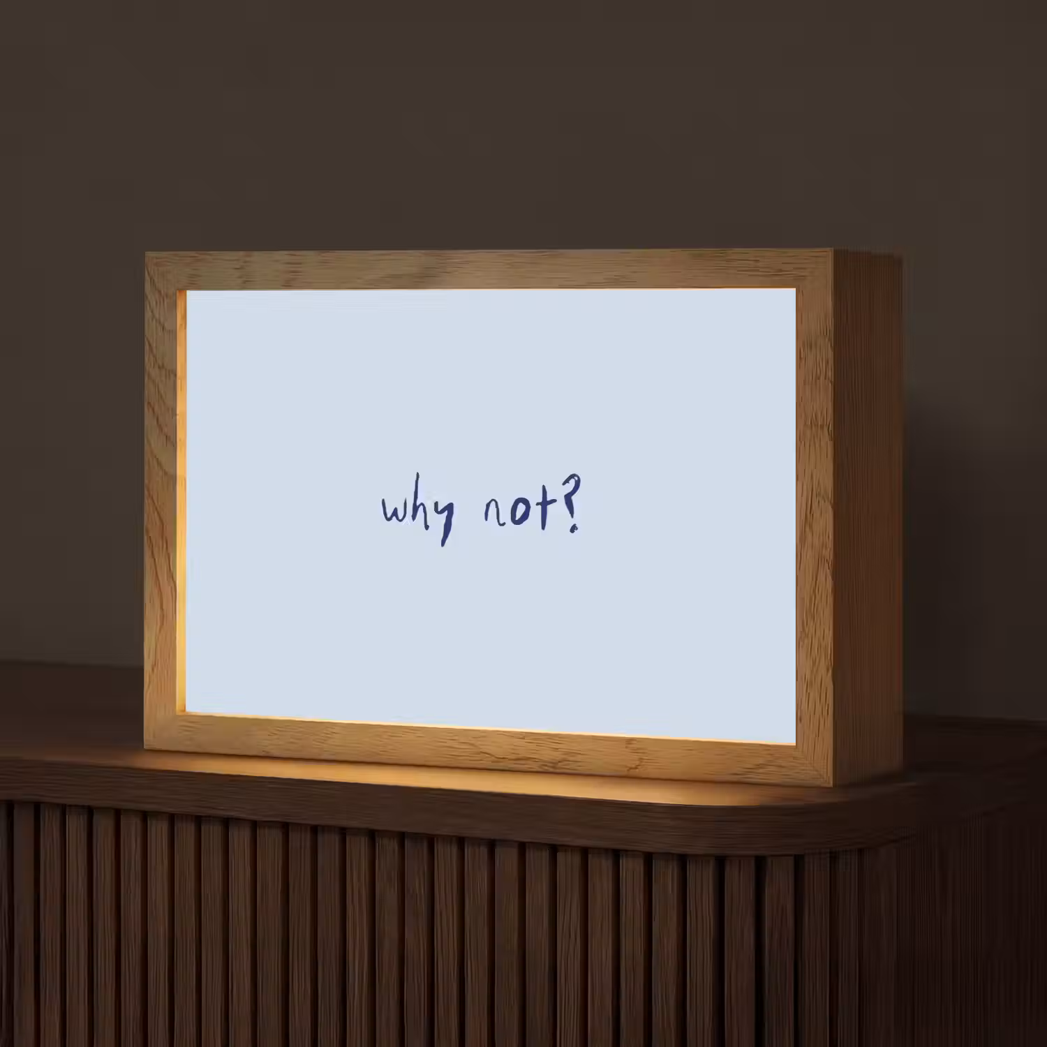 Why not - Blauw - Donker blauw - Quote Light Box met kabel (Tafellamp) klein -z3d_website