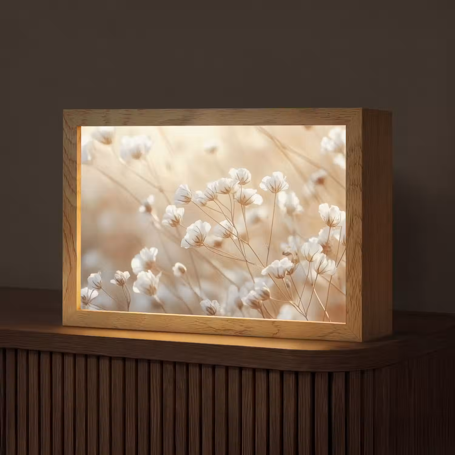 Wilde - Bloemen - Wit Light Box met kabel (Tafellamp) klein -z3d_website