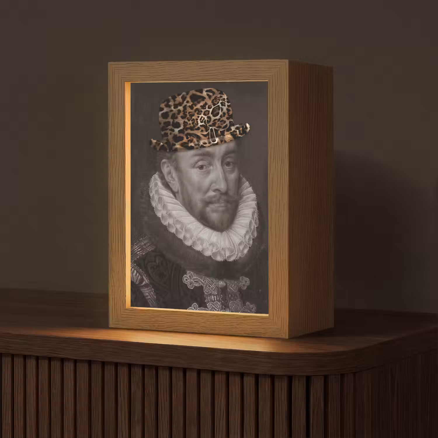 Willem van Oranje - Adriaen Thomasz - Panterprint Light Box met kabel (Tafellamp) klein -z3d_website