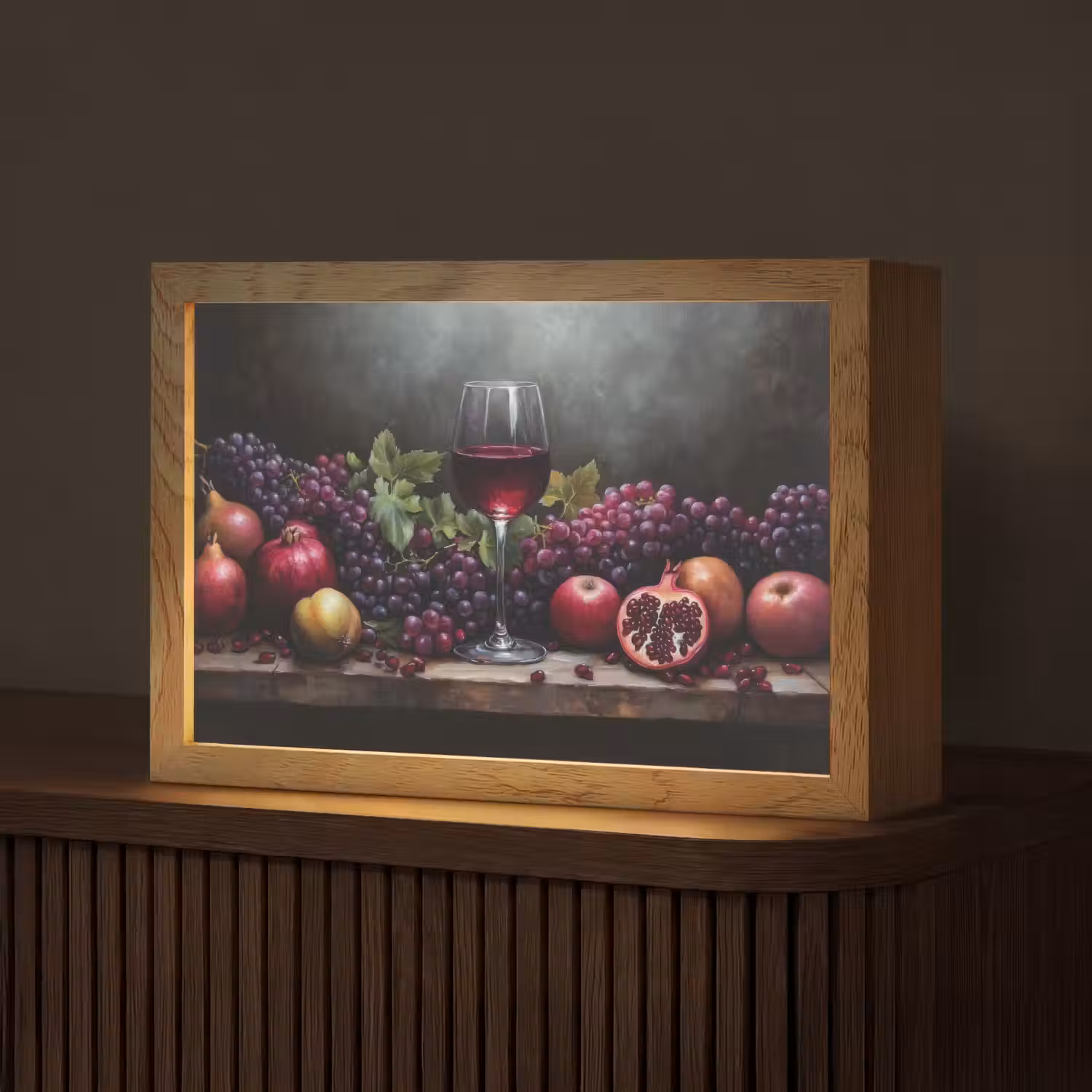 Wijn - Fruit - Stilleven Light Box met kabel (Tafellamp) klein -z3d_website