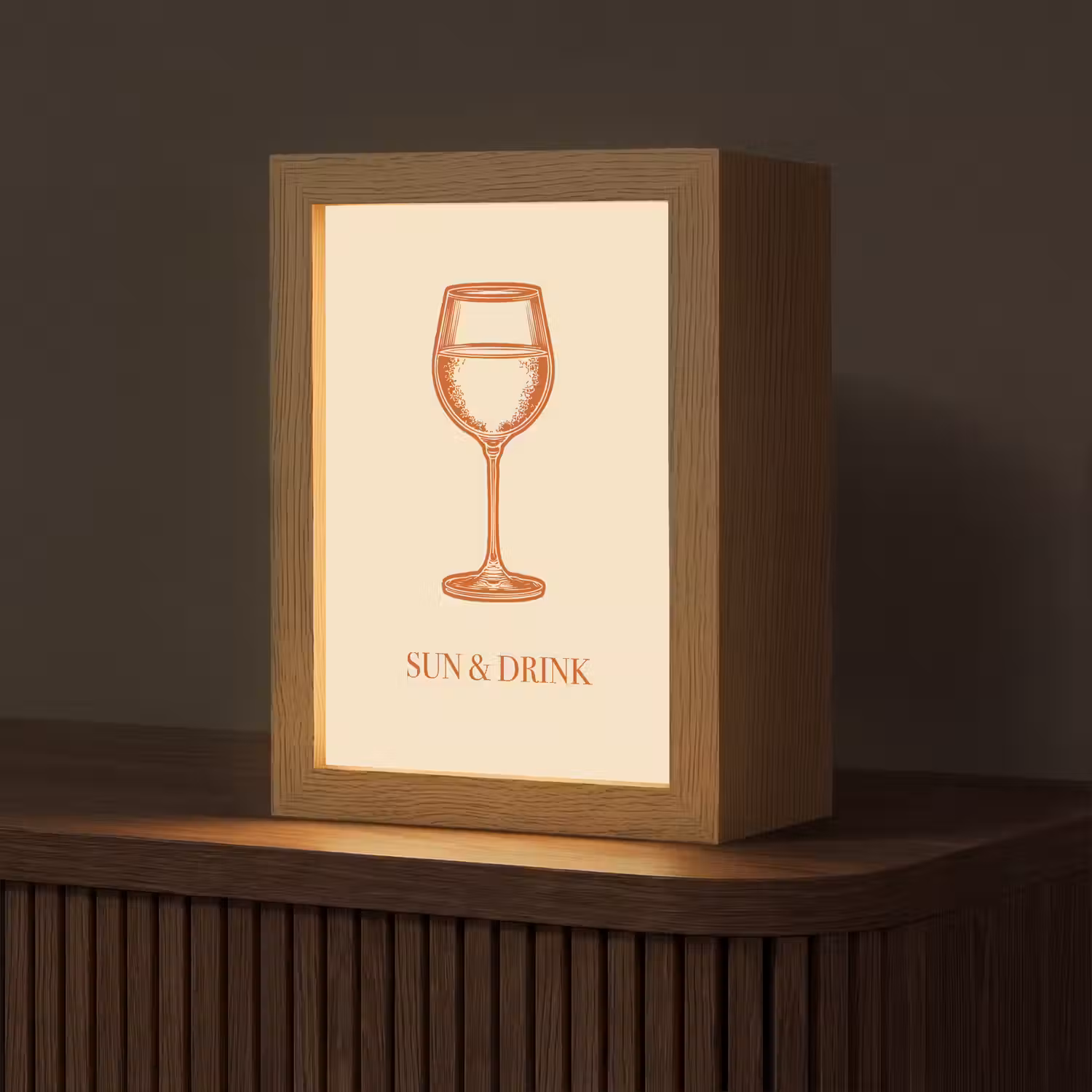 Wijn - Zomer - Quote - Oranje Light Box met kabel (Tafellamp) klein -z3d_website