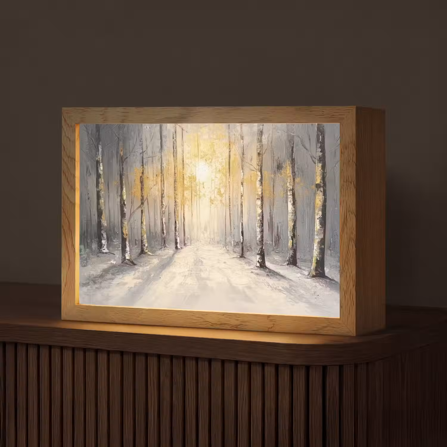 Winter - Abstract - Sneeuw - Natuur - Zon Light Box met kabel (Tafellamp) klein -z3d_website