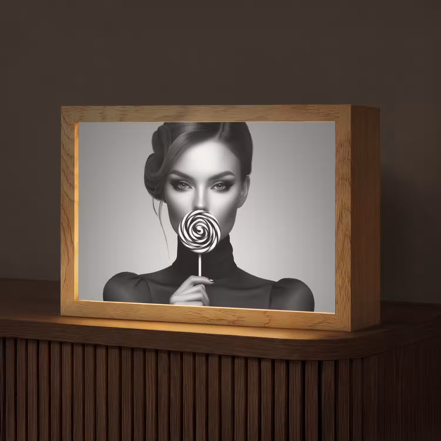 Vrouw - Lolly - Zwart Light Box met kabel (Tafellamp) klein -z3d_website