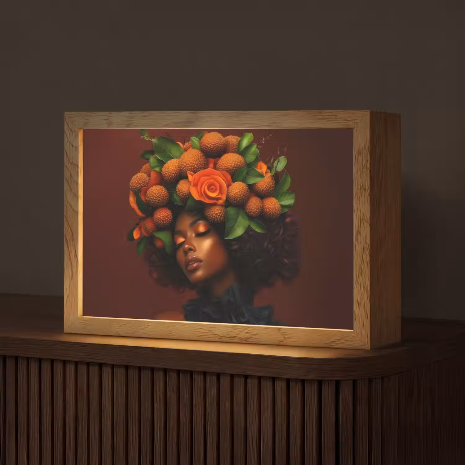 Vrouw - lychee - exotisch Light Box met kabel (Tafellamp) klein -z3d_website