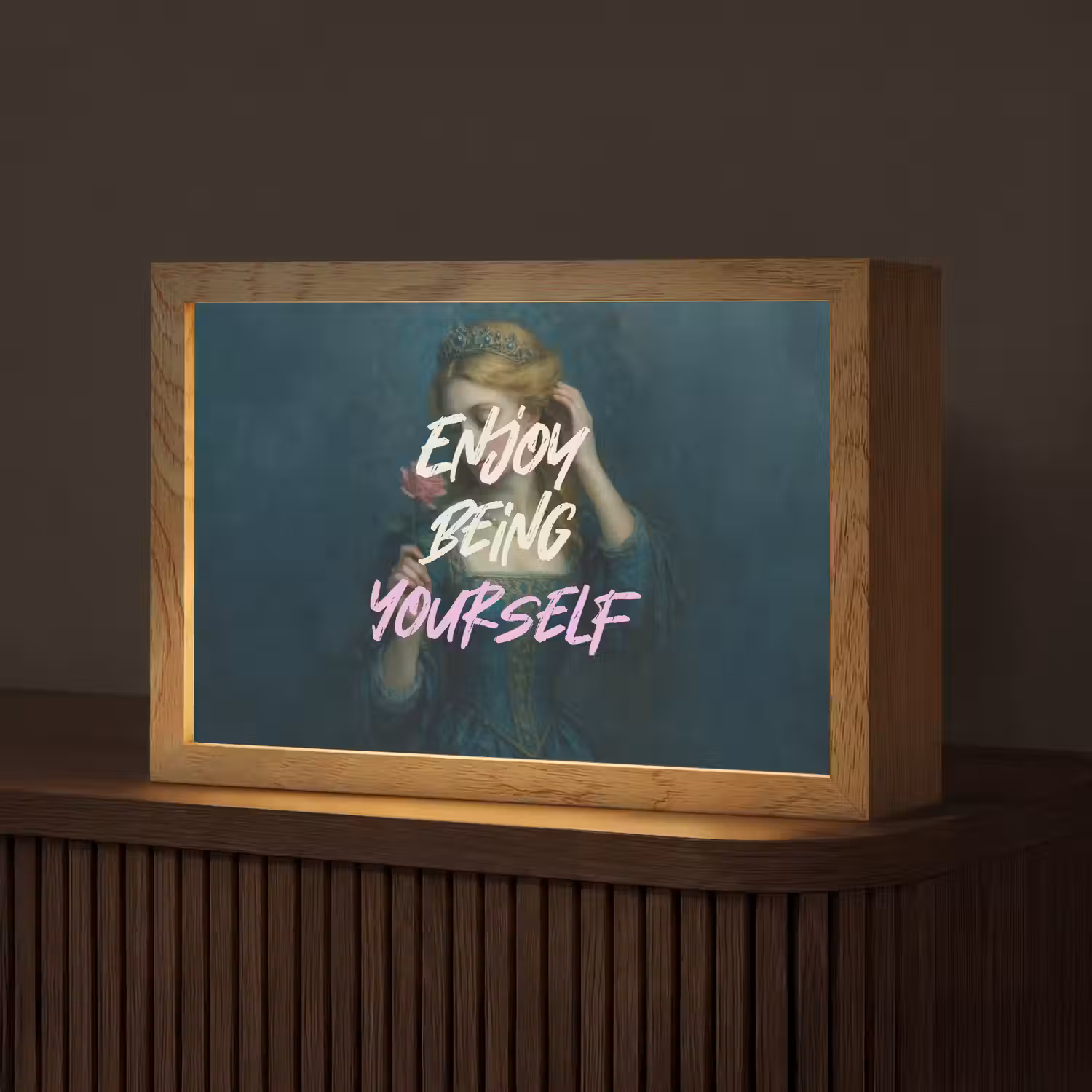Vrouw - Roos - Quote Light Box met kabel (Tafellamp) klein -z3d_website