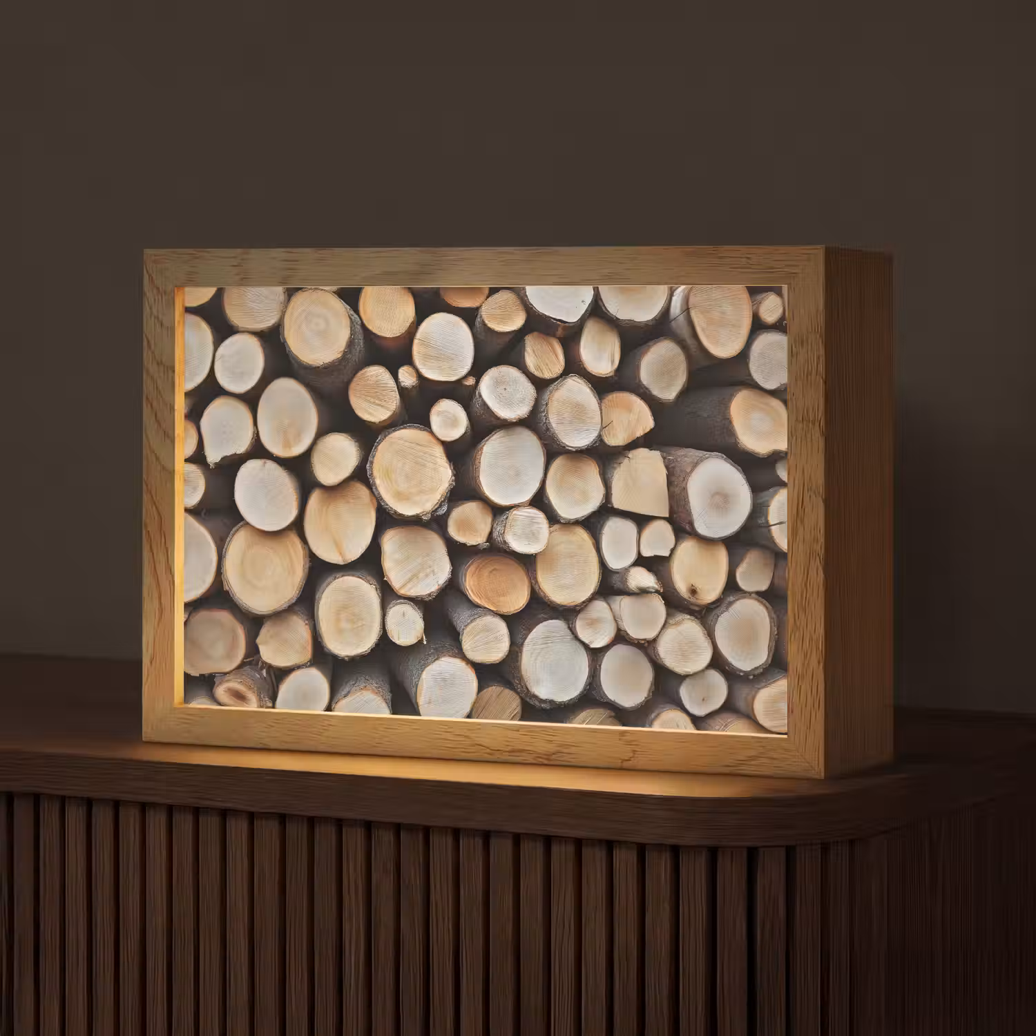 Hout - Boomstammen - Textuur Light Box met kabel (Tafellamp) klein -z3d_website