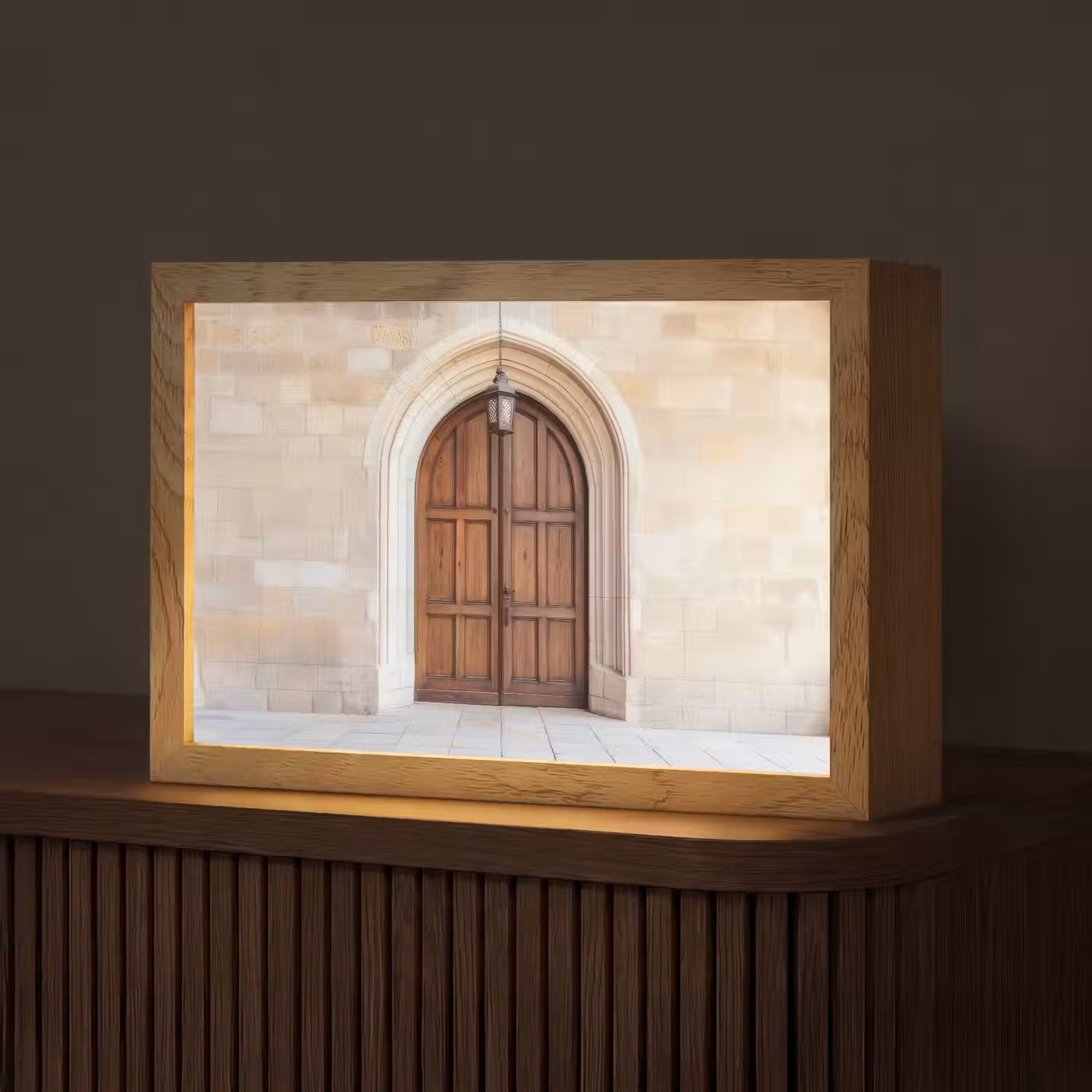 Houten - Deur - Lantaarn Light Box met kabel (Tafellamp) klein -z3d_website
