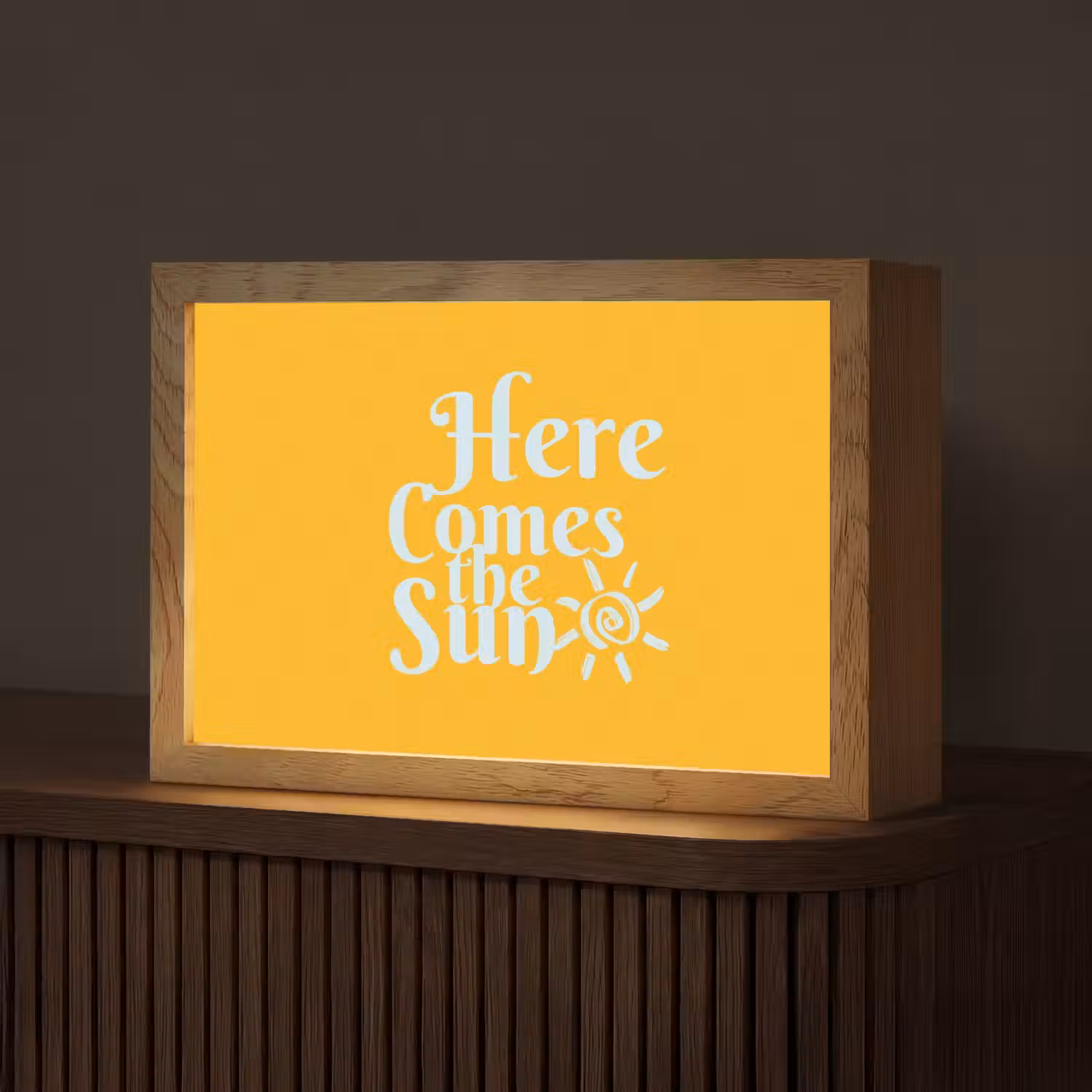 Geel - Blauw - Here comes the sun Light Box met kabel (Tafellamp) klein -z3d_website