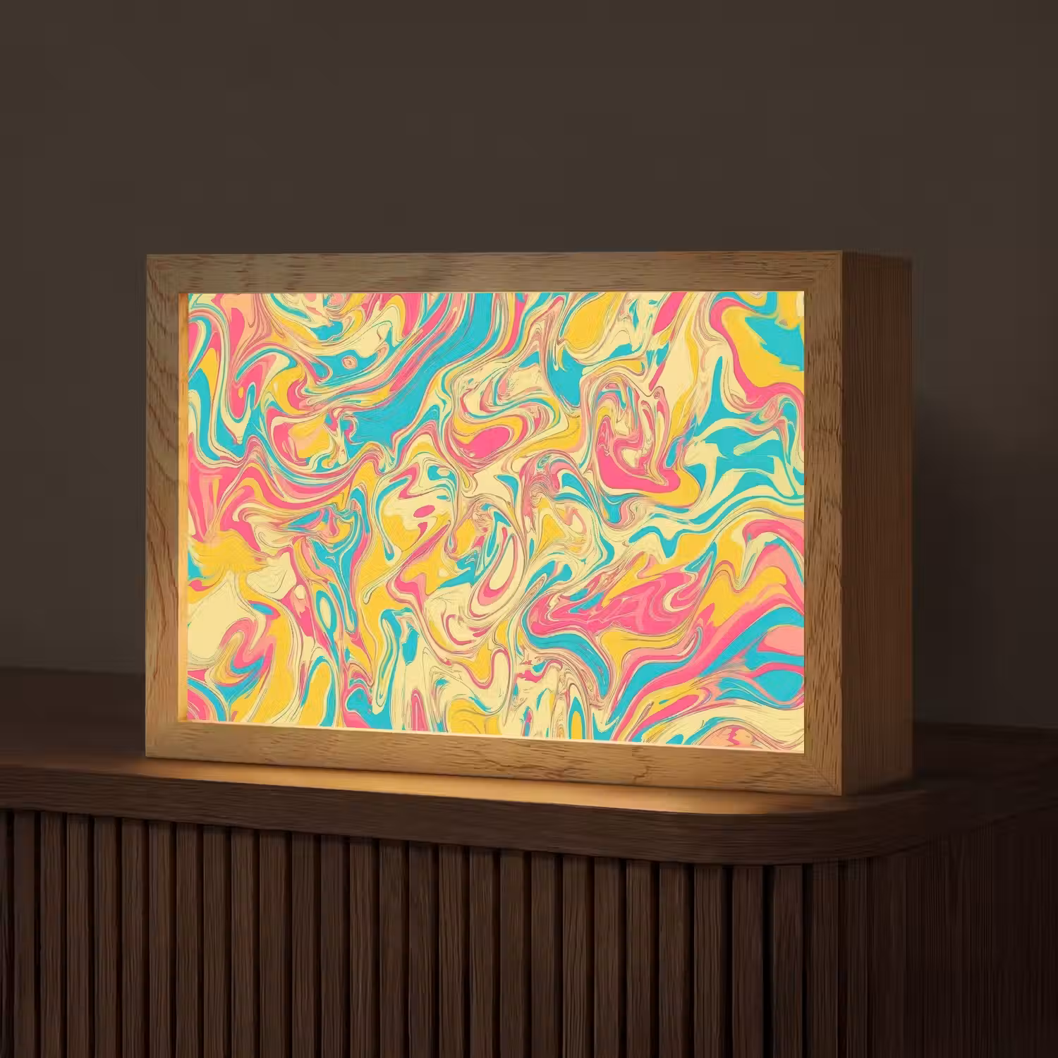 Geel - Roze - Blauw - Retro Light Box met kabel (Tafellamp) klein -z3d_website