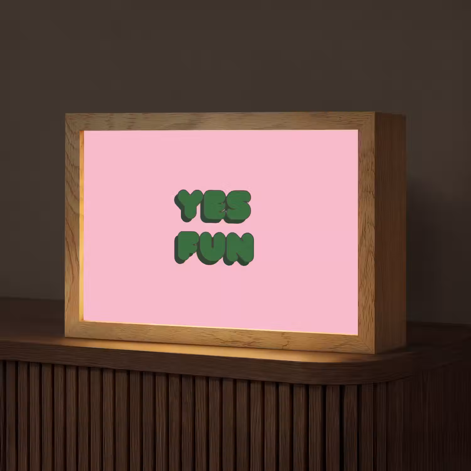 Yes fun - Groen - Roze Light Box met kabel (Tafellamp) klein -z3d_website