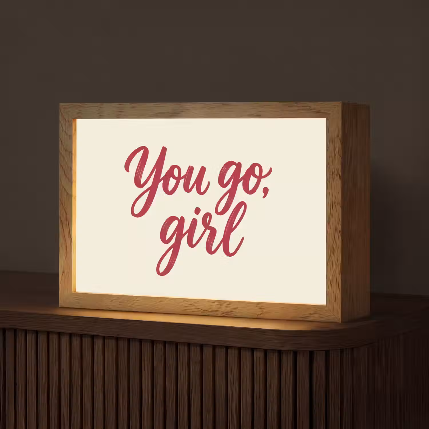 you go girl - Rood - Wit Light Box met kabel (Tafellamp) klein -z3d_website