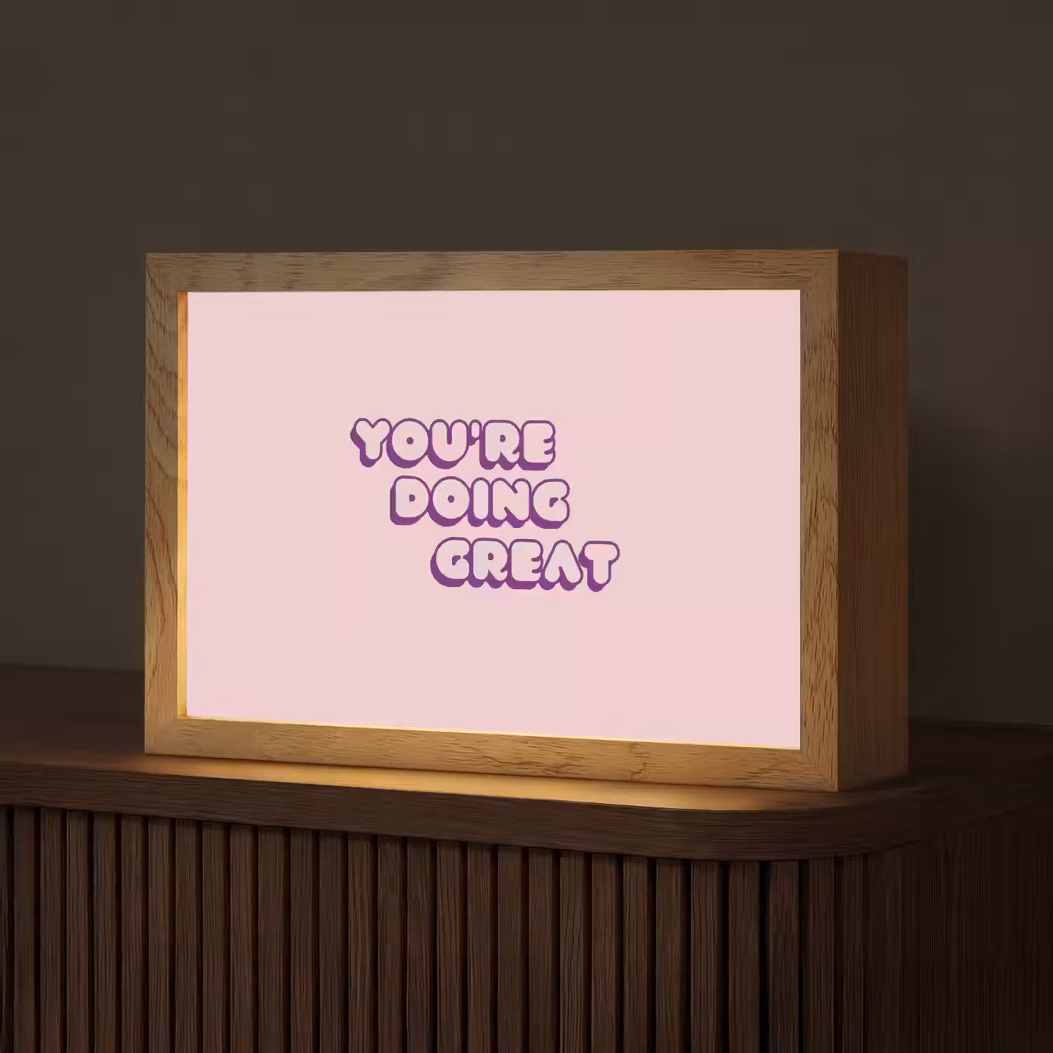 You're doing great - Roze - Bubble letters Light Box met kabel (Tafellamp) klein -z3d_website
