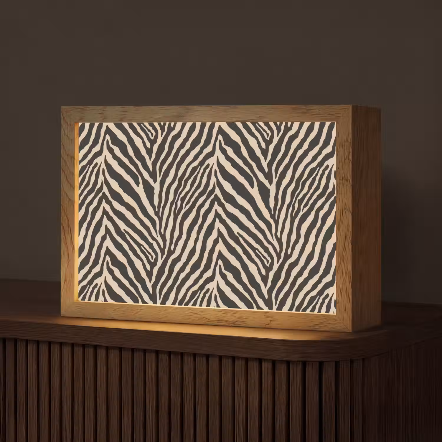Zebra - Klassiek - Zwart Light Box met kabel (Tafellamp) klein 924 -z3d_website