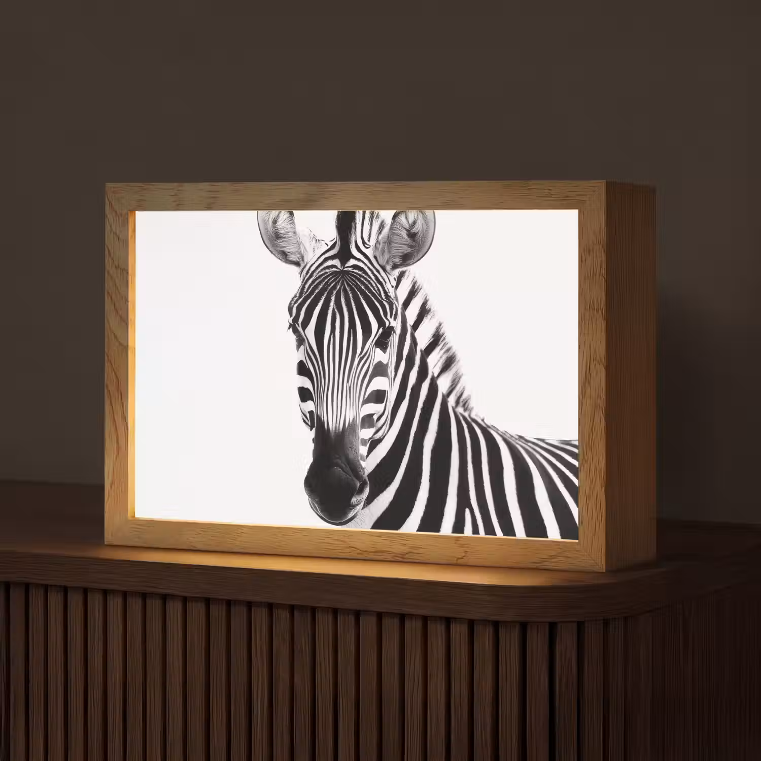 Zebra - Close-up - Zwart - Strepen Light Box met kabel (Tafellamp) klein -z3d_website