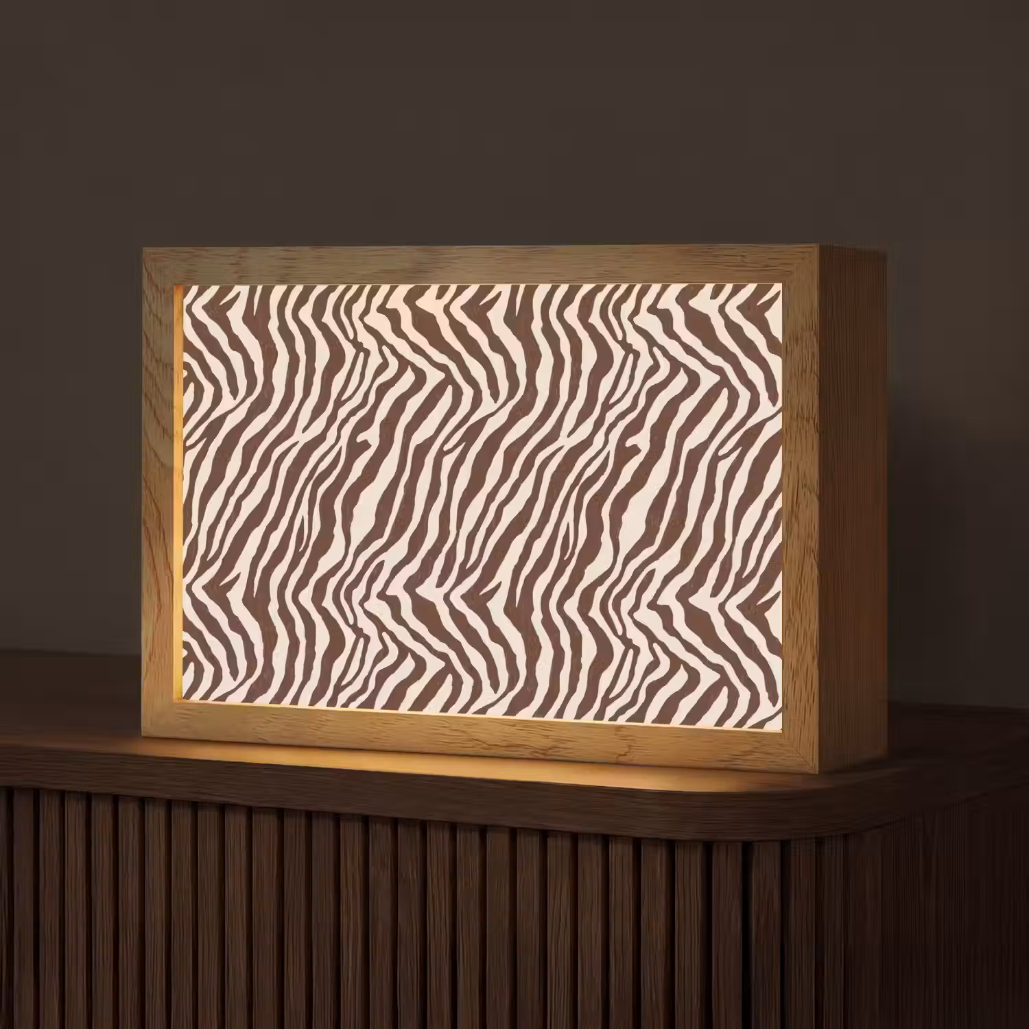 Zebra - Patroon - Zwart - Wit Light Box met kabel (Tafellamp) klein 924 -z3d_website