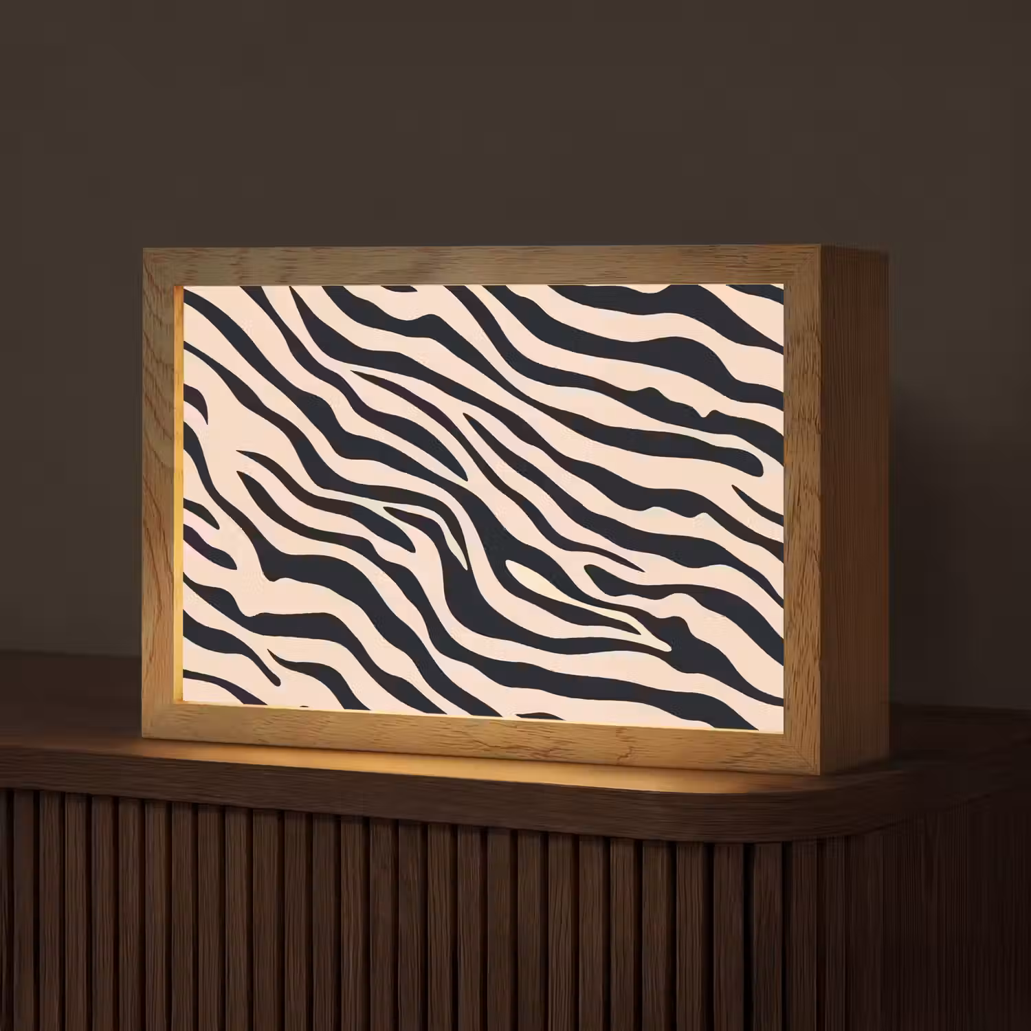 Zebraprint - Dynamisch - Roze Light Box met kabel (Tafellamp) klein -z3d_website