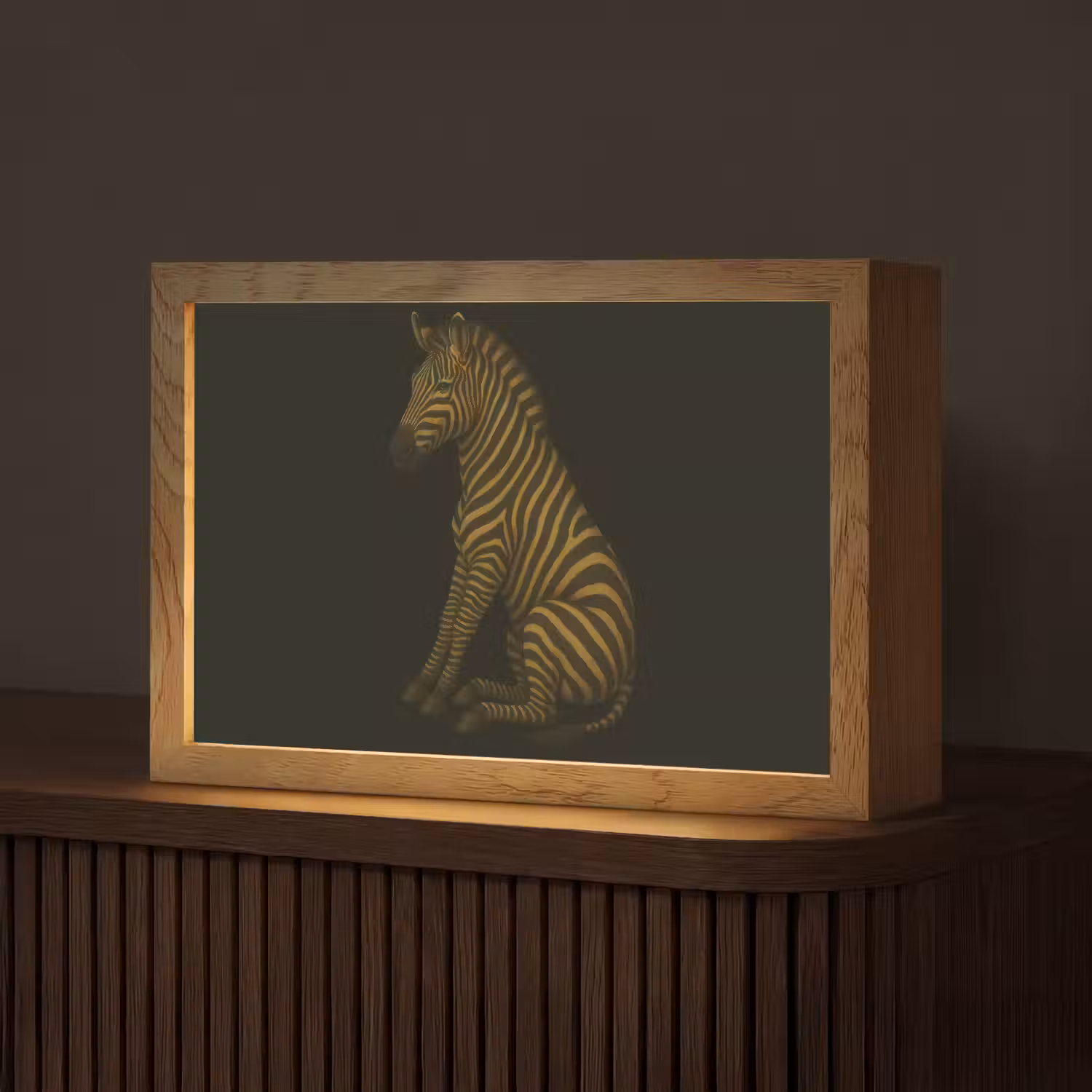 Zebra - Strepen - Goud Light Box met kabel (Tafellamp) klein -z3d_website