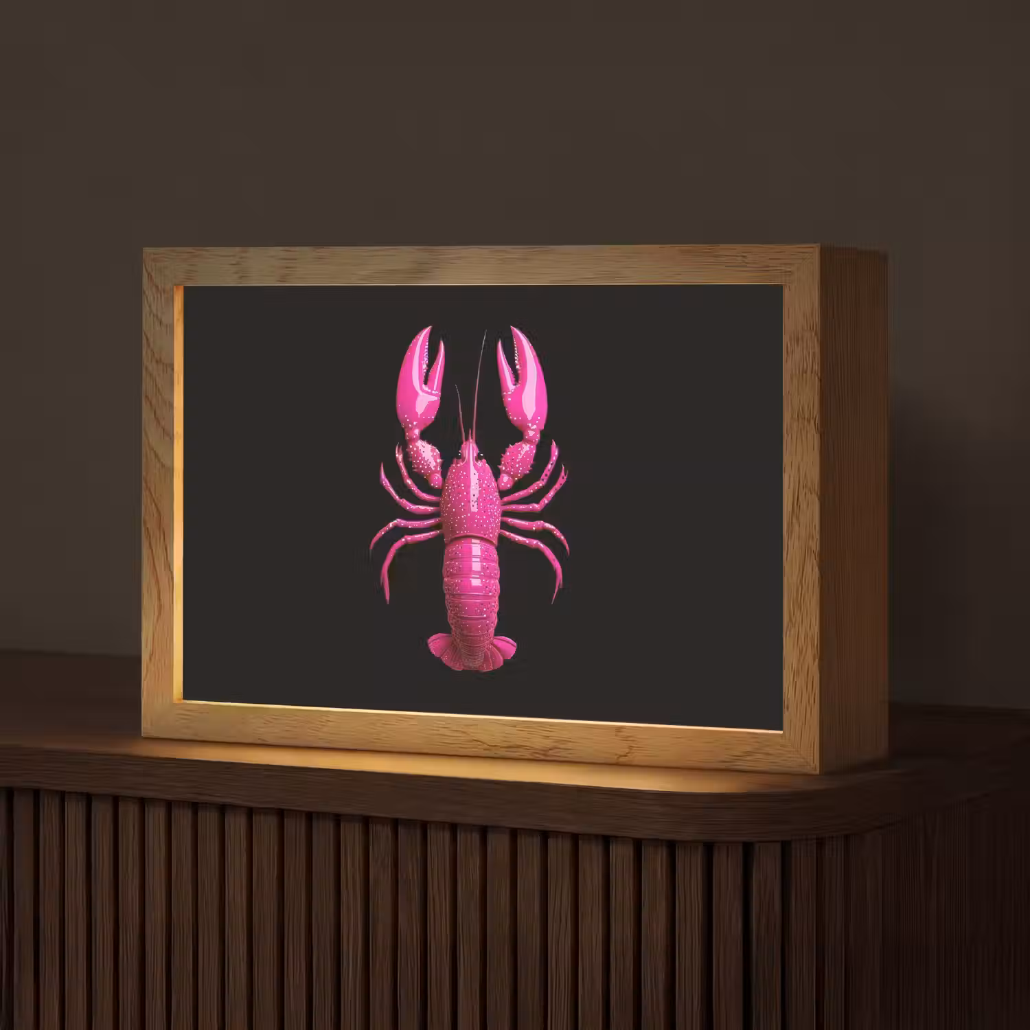 Kreeft - Felroze - Stippen - Opvallend Light Box met kabel (Tafellamp) klein -z3d_website