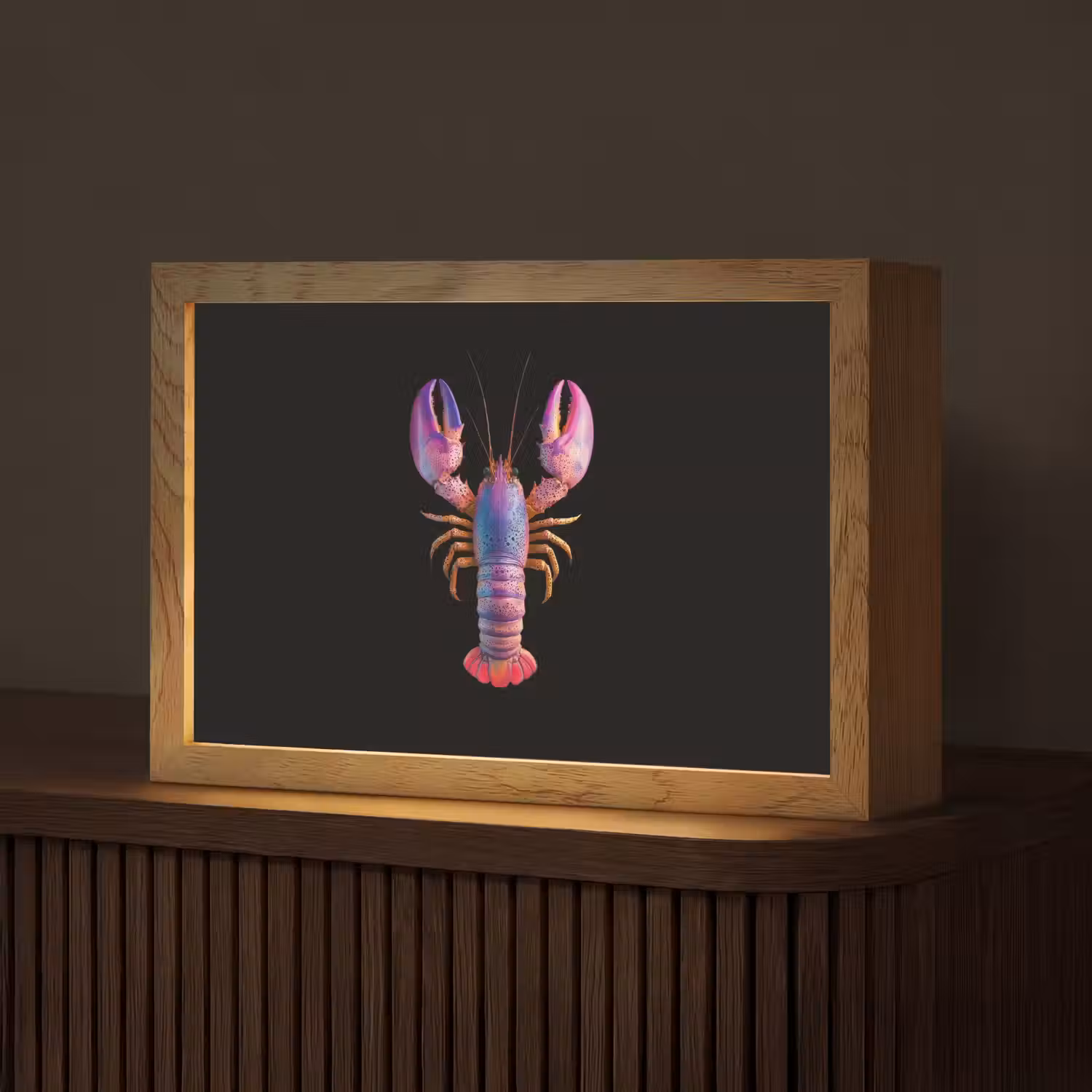Kreeft - Paars - Roze - Zwart - Stippen - Lila Light Box met kabel (Tafellamp) klein -z3d_website