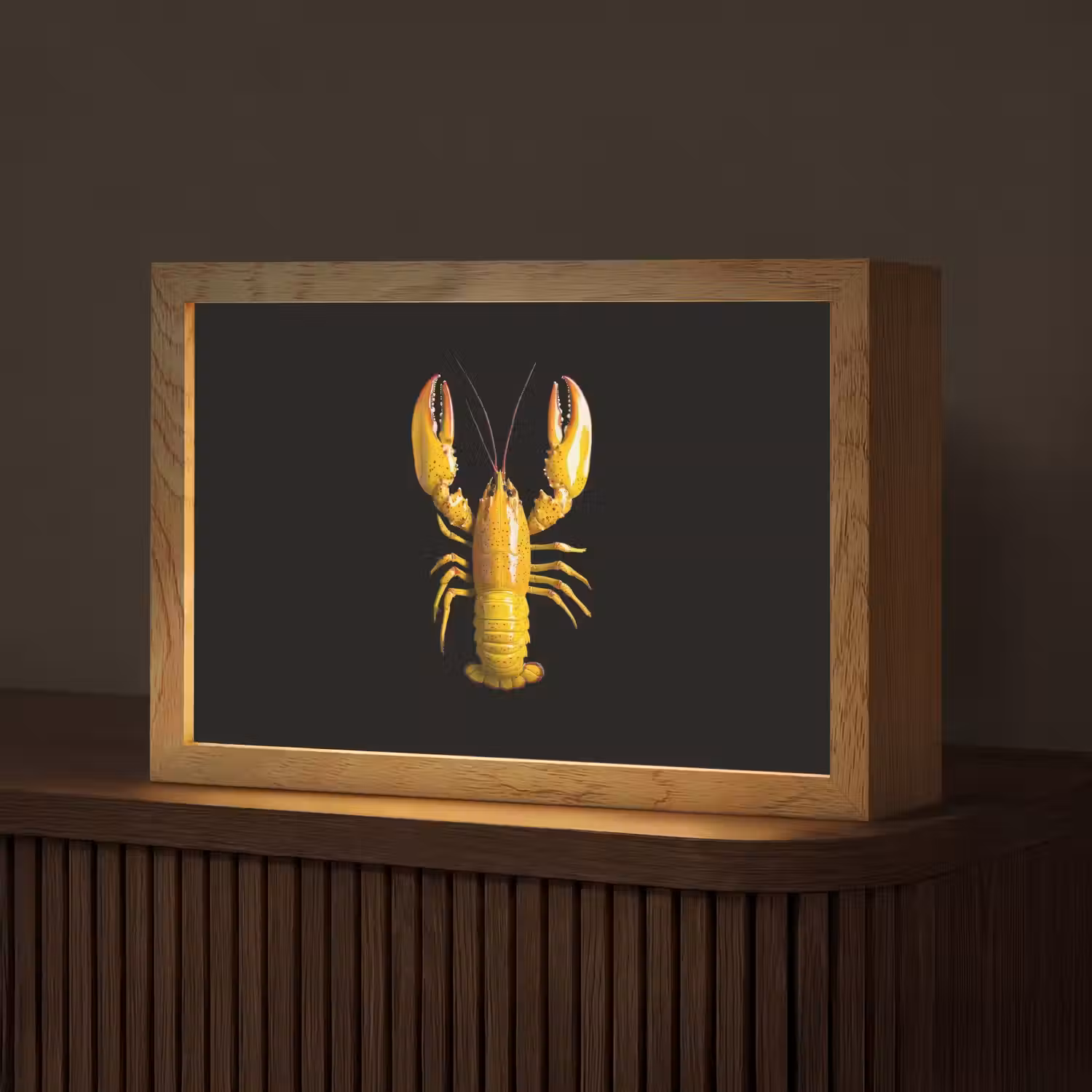 Kreeft - Geel - Stippen - Effen Light Box met kabel (Tafellamp) klein -z3d_website