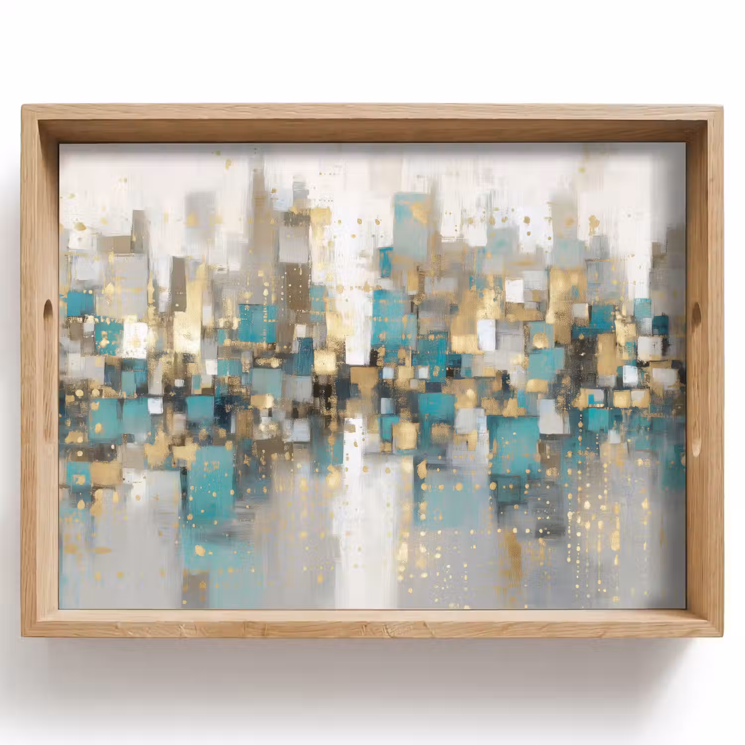 Abstract - Blokken - Goud - Skyline Dienblad Rechthoek middel -z3d_shopping