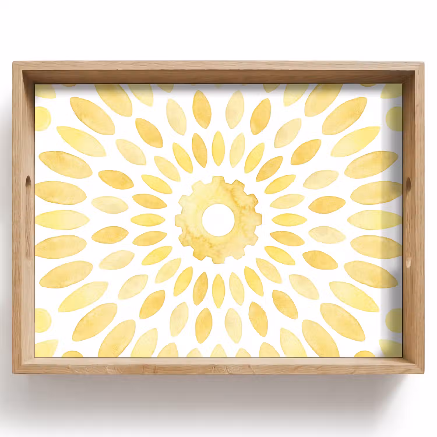 Abstract - Geometrisch - Stralend - Geel Dienblad Rechthoek middel -z3d_shopping